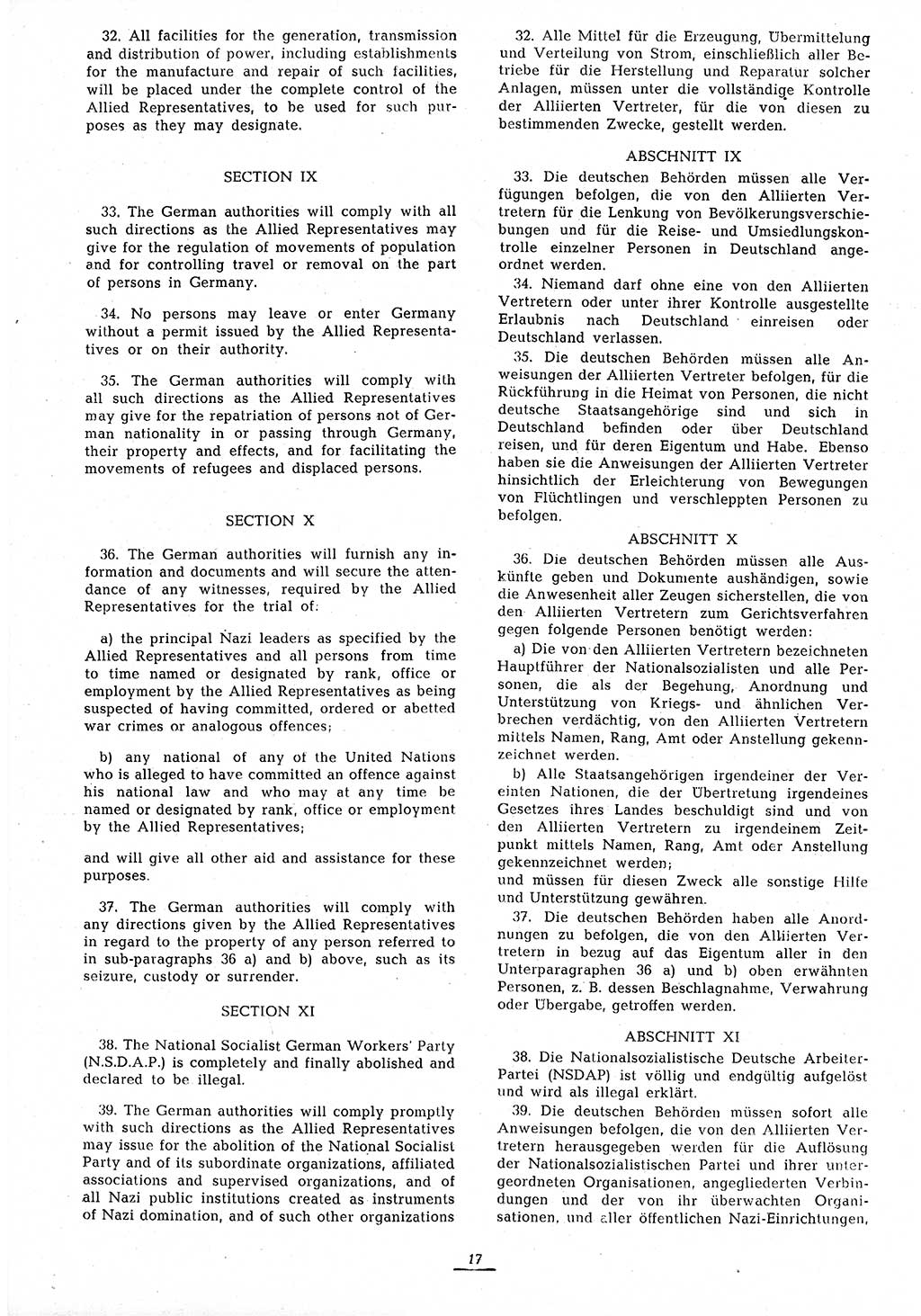Amtsblatt des Kontrollrats (ABlKR) in Deutschland 1945, Seite 17/2 (ABlKR Dtl. 1945, S. 17/2)