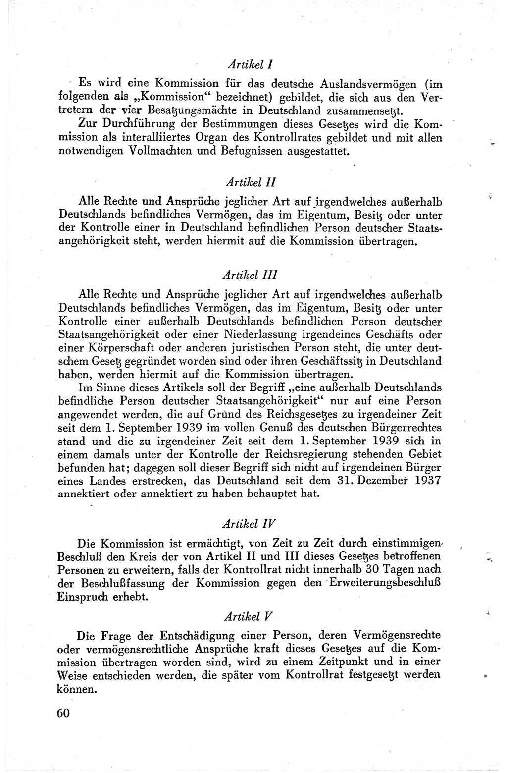 Die Berliner Konferenz der Drei Mächte - Der Alliierte Kontrollrat für Deutschland - Die Alliierte Kommandantur der Stadt Berlin, Kommuniqués, Deklarationen, Proklamationen, Gesetze, Befehle, Sammelheft 1 1945, Seite 60 (AKR Dtl., All. Kdtr. Bln., 1945, S. 60)