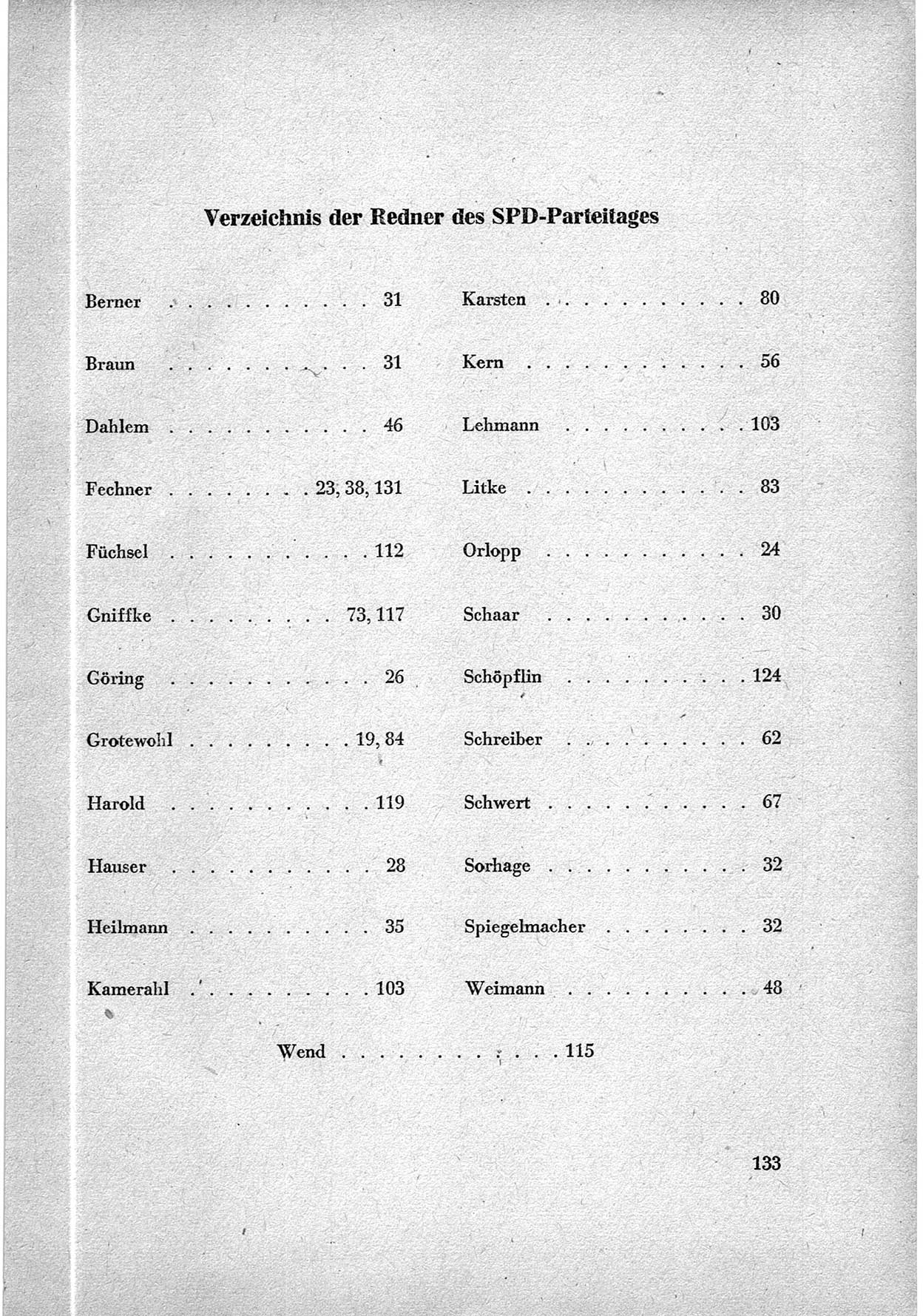 40. Parteitag der Sozialdemokratischen Partei Deutschlands (SPD) [Sowjetische Besatzungszone (SBZ) Deutschlands] am 19. und 20. April 1946 in Berlin, Seite 133 (40. PT SPD SBZ Dtl. 1946, S. 133)