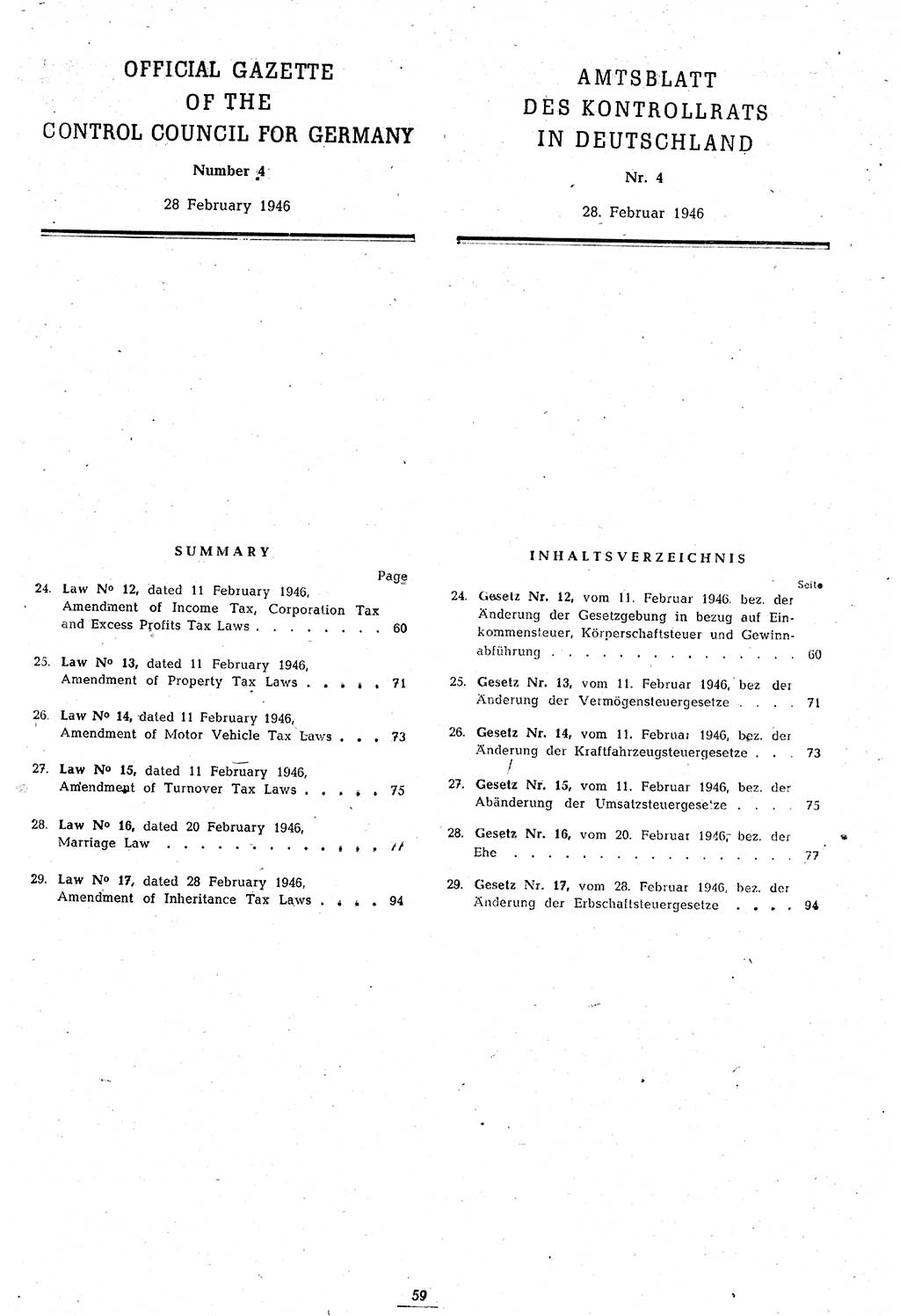Amtsblatt des Kontrollrats (ABlKR) in Deutschland 1946, Seite 59/2 (ABlKR Dtl. 1946, S. 59/2)