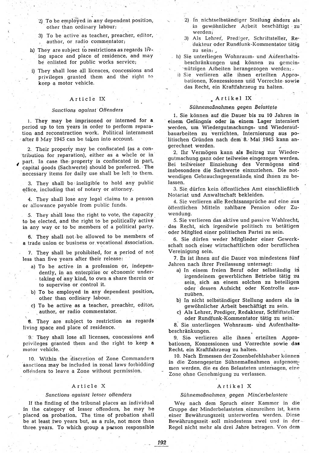 Amtsblatt des Kontrollrats (ABlKR) in Deutschland 1946, Seite 192/2 (ABlKR Dtl. 1946, S. 192/2)