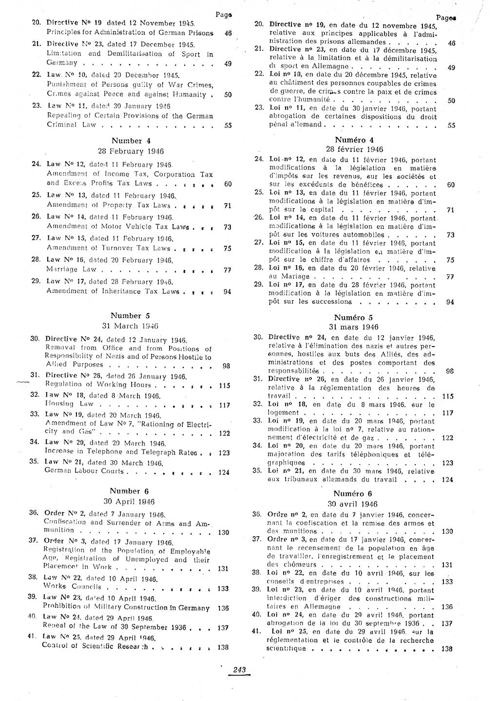 Amtsblatt des Kontrollrats (ABlKR) in Deutschland 1946, Seite 243/1 (ABlKR Dtl. 1946, S. 243/1)