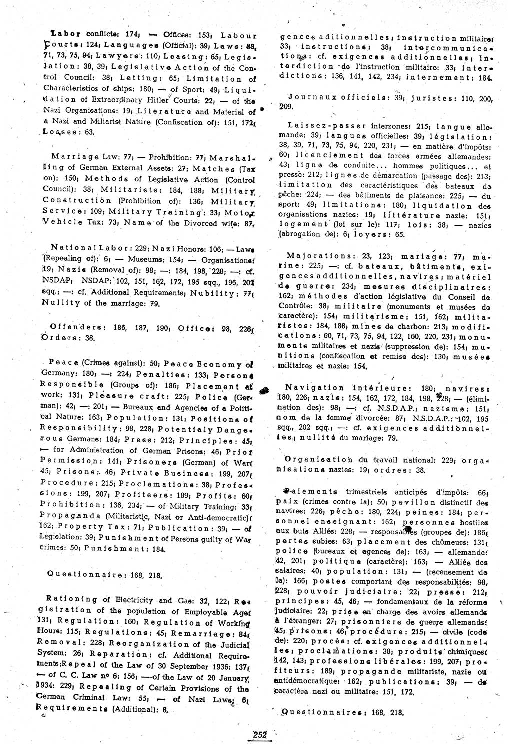 Amtsblatt des Kontrollrats (ABlKR) in Deutschland 1946, Seite 252/1 (ABlKR Dtl. 1946, S. 252/1)
