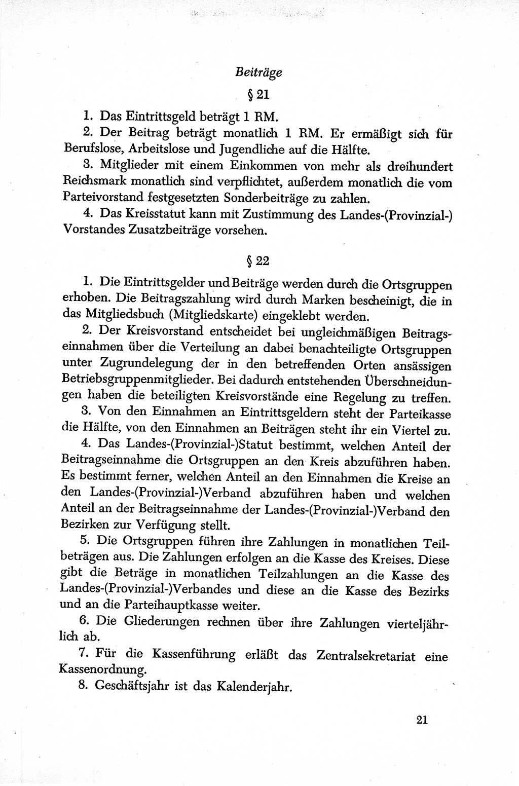 Dokumente der Sozialistischen Einheitspartei Deutschlands (SED) [Sowjetische Besatzungszone (SBZ) Deutschlands] 1946-1948, Seite 21 (Dok. SED SBZ Dtl. 1946-1948, S. 21)