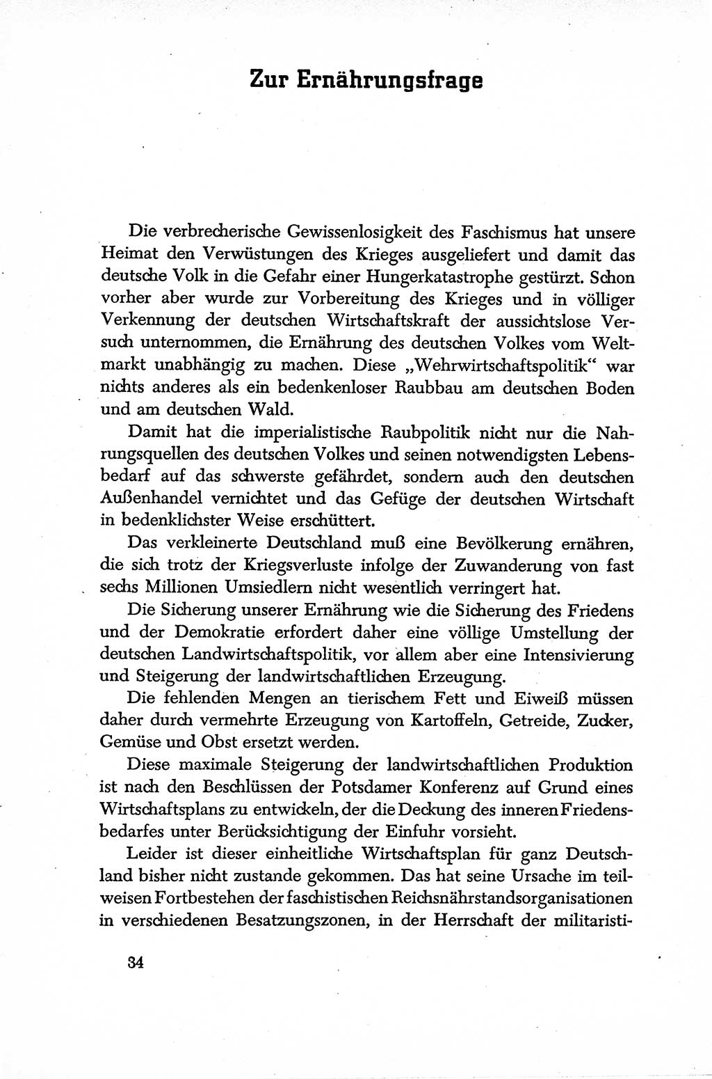 Dokumente der Sozialistischen Einheitspartei Deutschlands (SED) [Sowjetische Besatzungszone (SBZ) Deutschlands] 1946-1948, Seite 34 (Dok. SED SBZ Dtl. 1946-1948, S. 34)