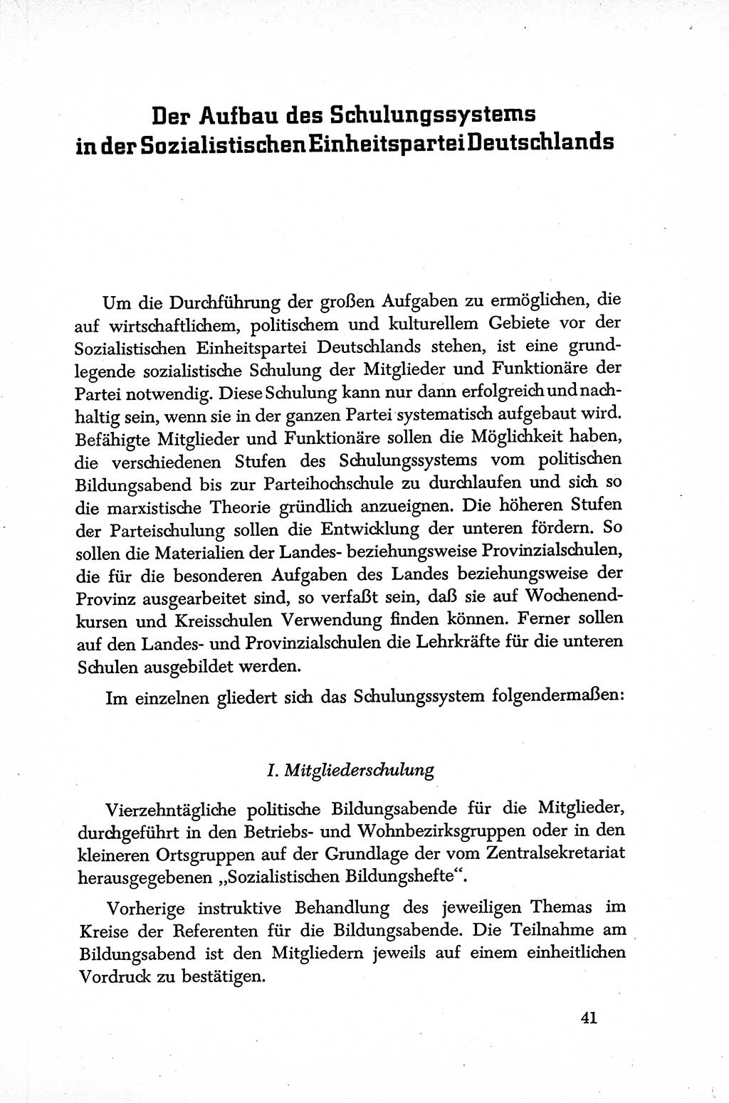 Dokumente der Sozialistischen Einheitspartei Deutschlands (SED) [Sowjetische Besatzungszone (SBZ) Deutschlands] 1946-1948, Seite 41 (Dok. SED SBZ Dtl. 1946-1948, S. 41)