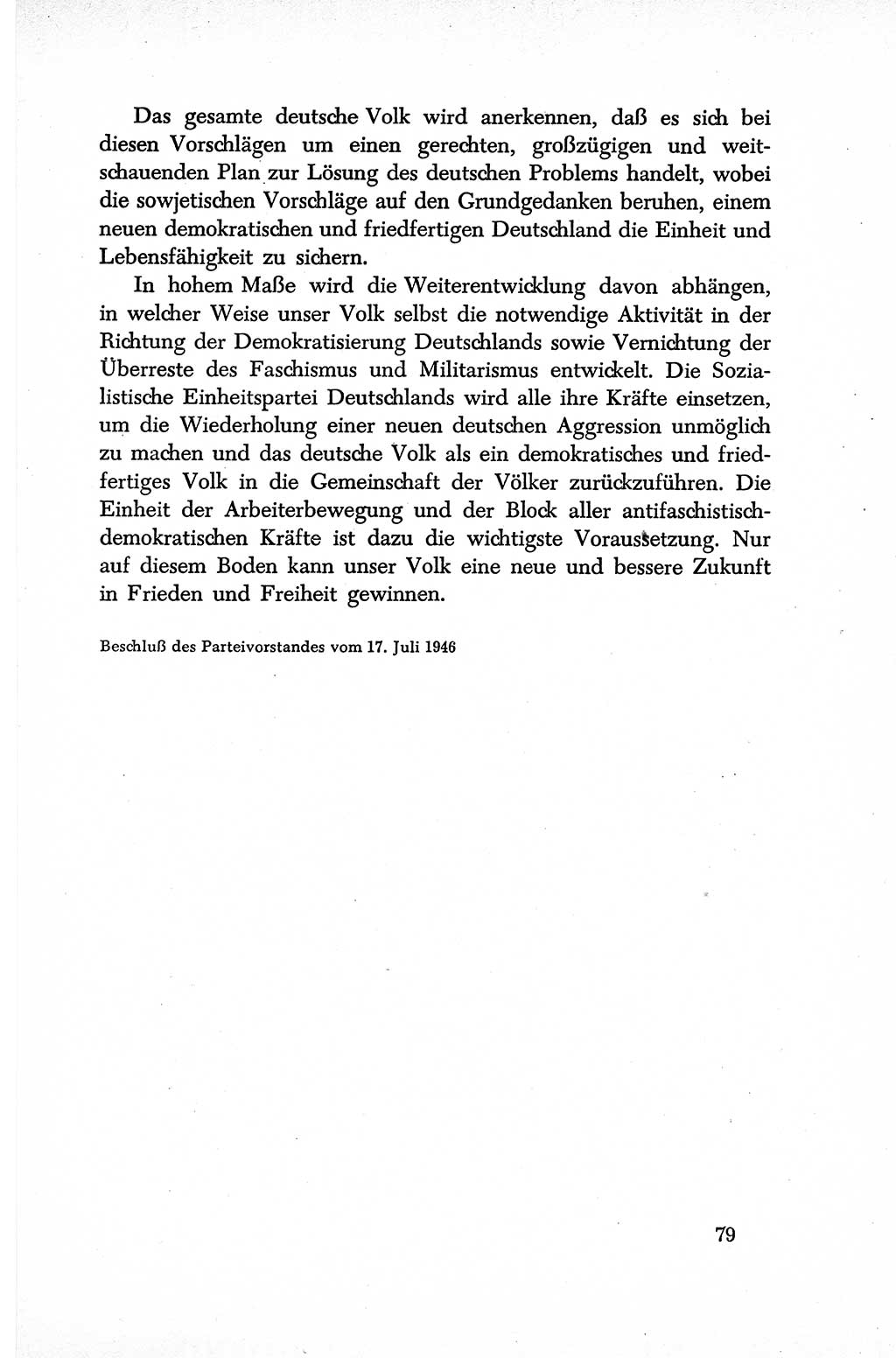 Dokumente der Sozialistischen Einheitspartei Deutschlands (SED) [Sowjetische Besatzungszone (SBZ) Deutschlands] 1946-1948, Seite 79 (Dok. SED SBZ Dtl. 1946-1948, S. 79)