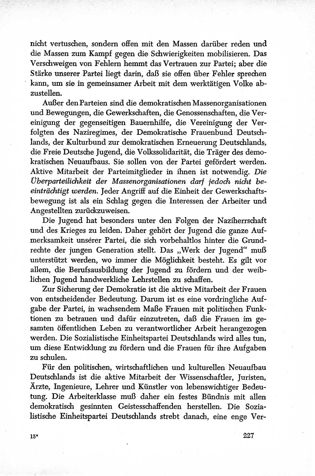 Dokumente der Sozialistischen Einheitspartei Deutschlands (SED) [Sowjetische Besatzungszone (SBZ) Deutschlands] 1946-1948, Seite 227 (Dok. SED SBZ Dtl. 1946-1948, S. 227)