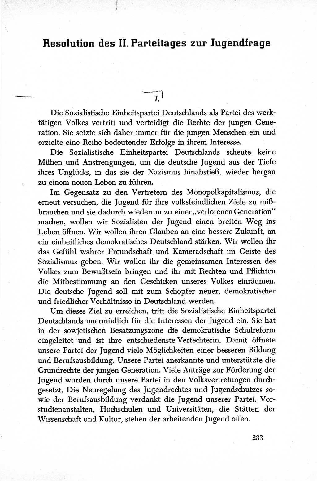 Dokumente der Sozialistischen Einheitspartei Deutschlands (SED) [Sowjetische Besatzungszone (SBZ) Deutschlands] 1946-1948, Seite 233 (Dok. SED SBZ Dtl. 1946-1948, S. 233)