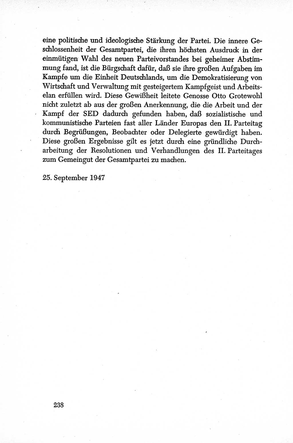 Dokumente der Sozialistischen Einheitspartei Deutschlands (SED) [Sowjetische Besatzungszone (SBZ) Deutschlands] 1946-1948, Seite 238 (Dok. SED SBZ Dtl. 1946-1948, S. 238)