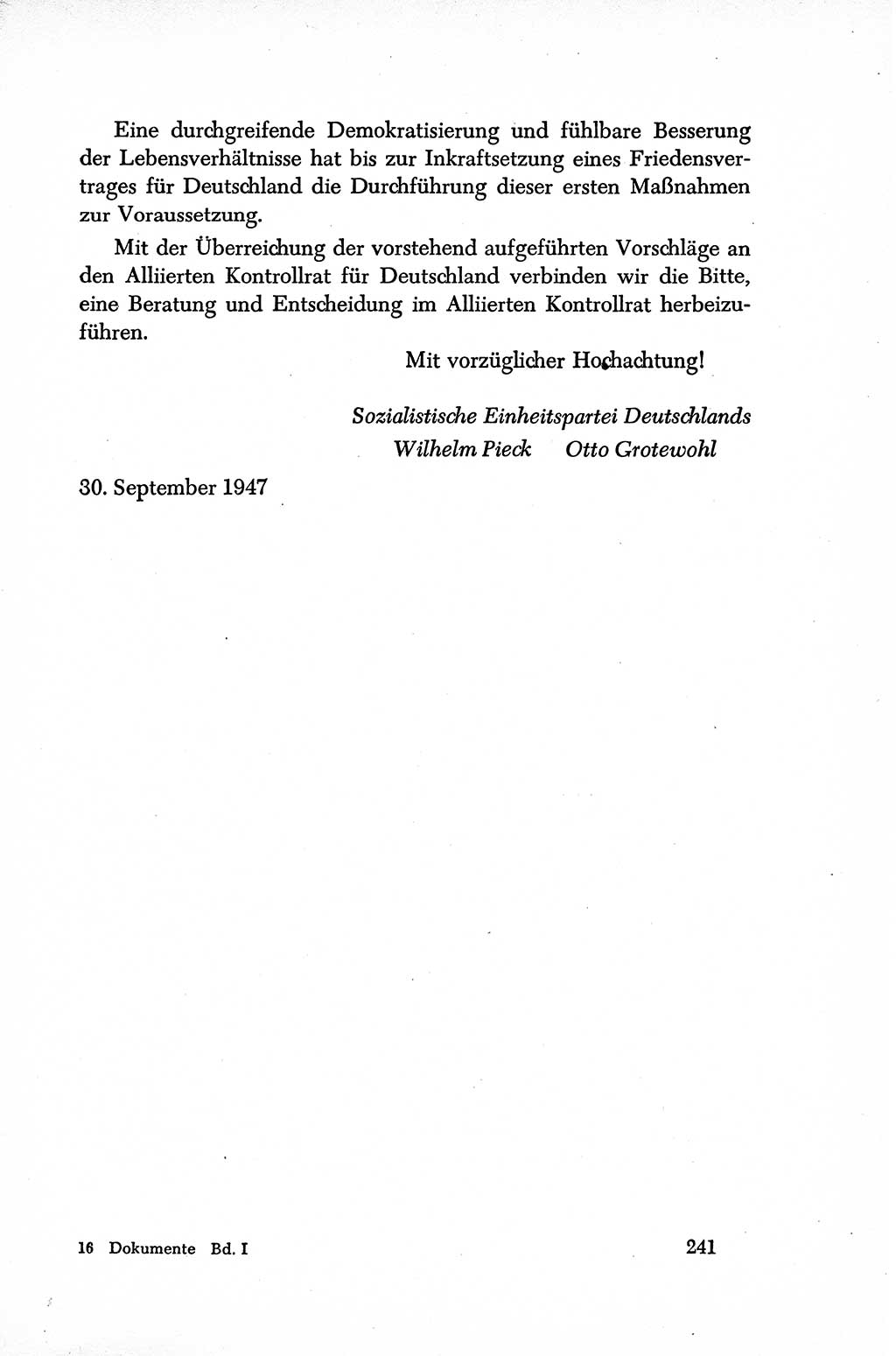 Dokumente der Sozialistischen Einheitspartei Deutschlands (SED) [Sowjetische Besatzungszone (SBZ) Deutschlands] 1946-1948, Seite 241 (Dok. SED SBZ Dtl. 1946-1948, S. 241)