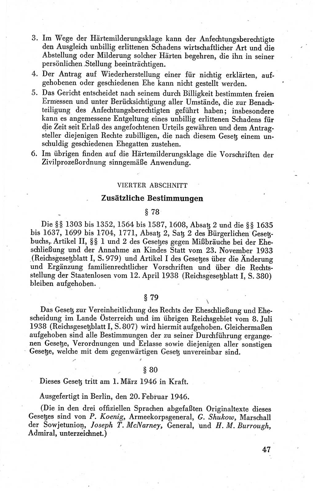 Der Alliierte Kontrollrat für Deutschland - Die Alliierte Kommandantur der Stadt Berlin, Kommuniqués, Gesetze, Direktiven, Befehle, Anordnungen, Sammelheft 2 1946, Seite 47 (AKR Dtl., All. Kdtr. Bln., 1946, S. 47)