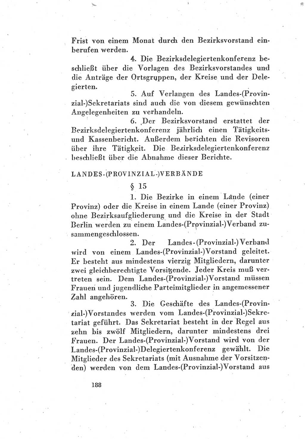 Protokoll des Vereinigungsparteitages der Sozialdemokratischen Partei Deutschlands (SPD) und der Kommunistischen Partei Deutschlands (KPD) [Sowjetische Besatzungszone (SBZ) Deutschlands] 1946, Seite 188 (Prot. VPT SPD KPD SBZ Dtl. 1946, S. 188)