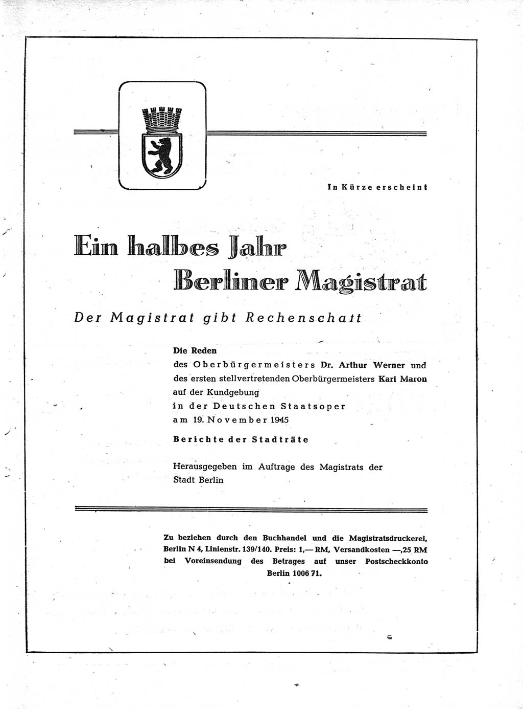 Verordnungsblatt (VOBl.) der Stadt Berlin, für Groß-Berlin 1946, Seite 11 (VOBl. Bln. 1946, S. 11)