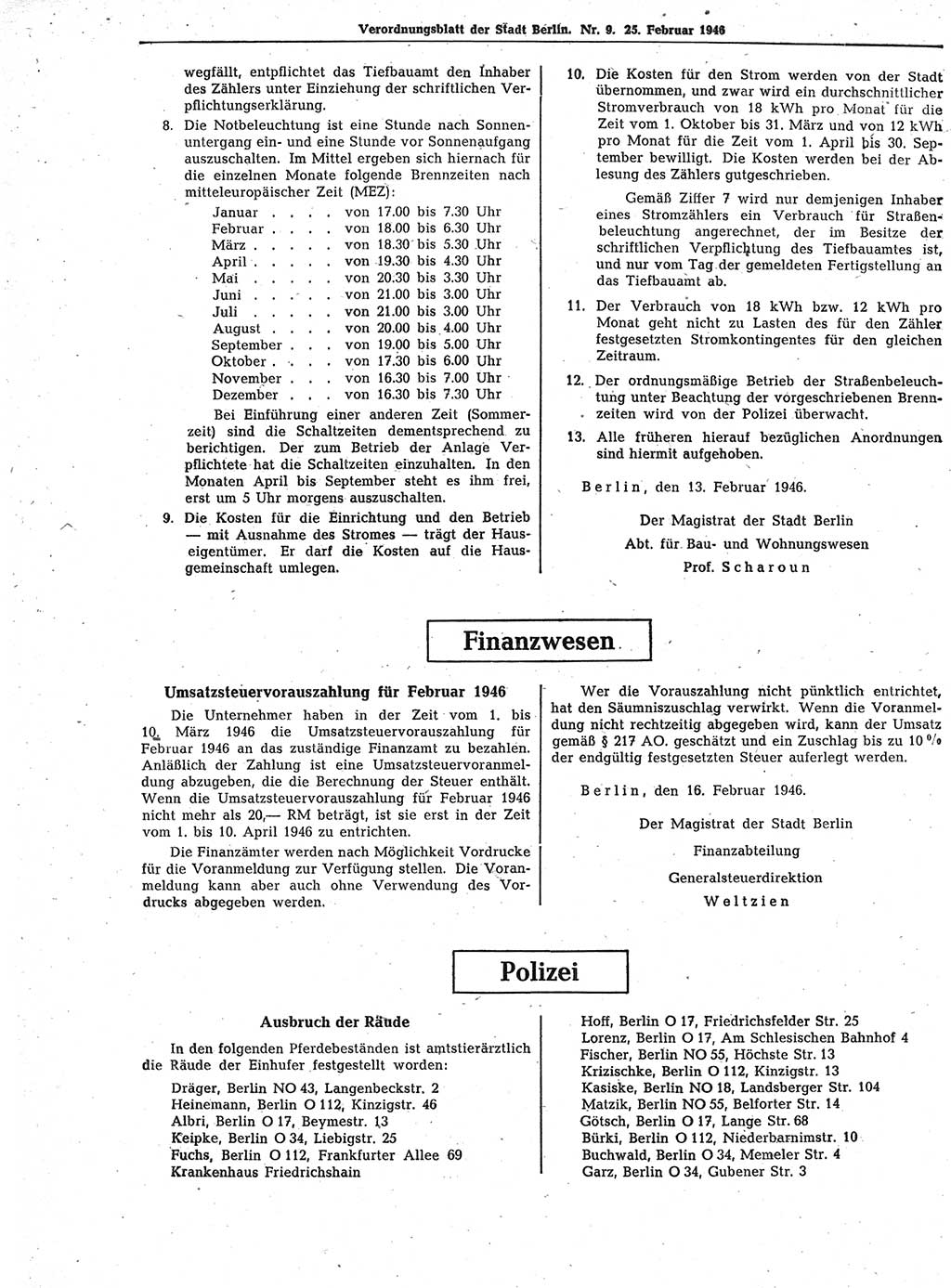 Verordnungsblatt (VOBl.) der Stadt Berlin, für Groß-Berlin 1946, Seite 56 (VOBl. Bln. 1946, S. 56)