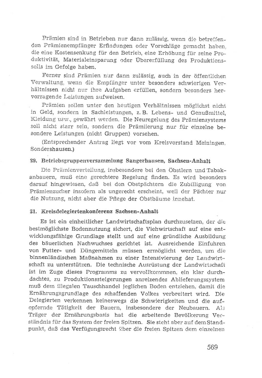 Protokoll der Verhandlungen des 2. Parteitages der Sozialistischen Einheitspartei Deutschlands (SED) [Sowjetische Besatzungszone (SBZ) Deutschlands] 1947, Seite 569 (Prot. Verh. 2. PT SED SBZ Dtl. 1947, S. 569)