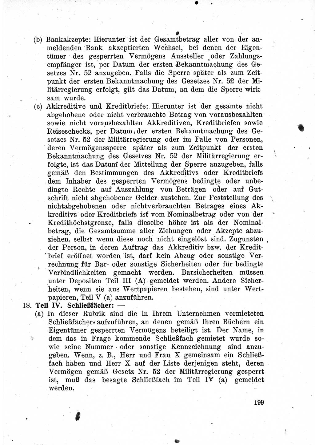 Das Recht der Besatzungsmacht (Deutschland), Proklamationen, Deklerationen, Verordnungen, Gesetze und Bekanntmachungen 1947, Seite 199 (R. Bes. Dtl. 1947, S. 199)