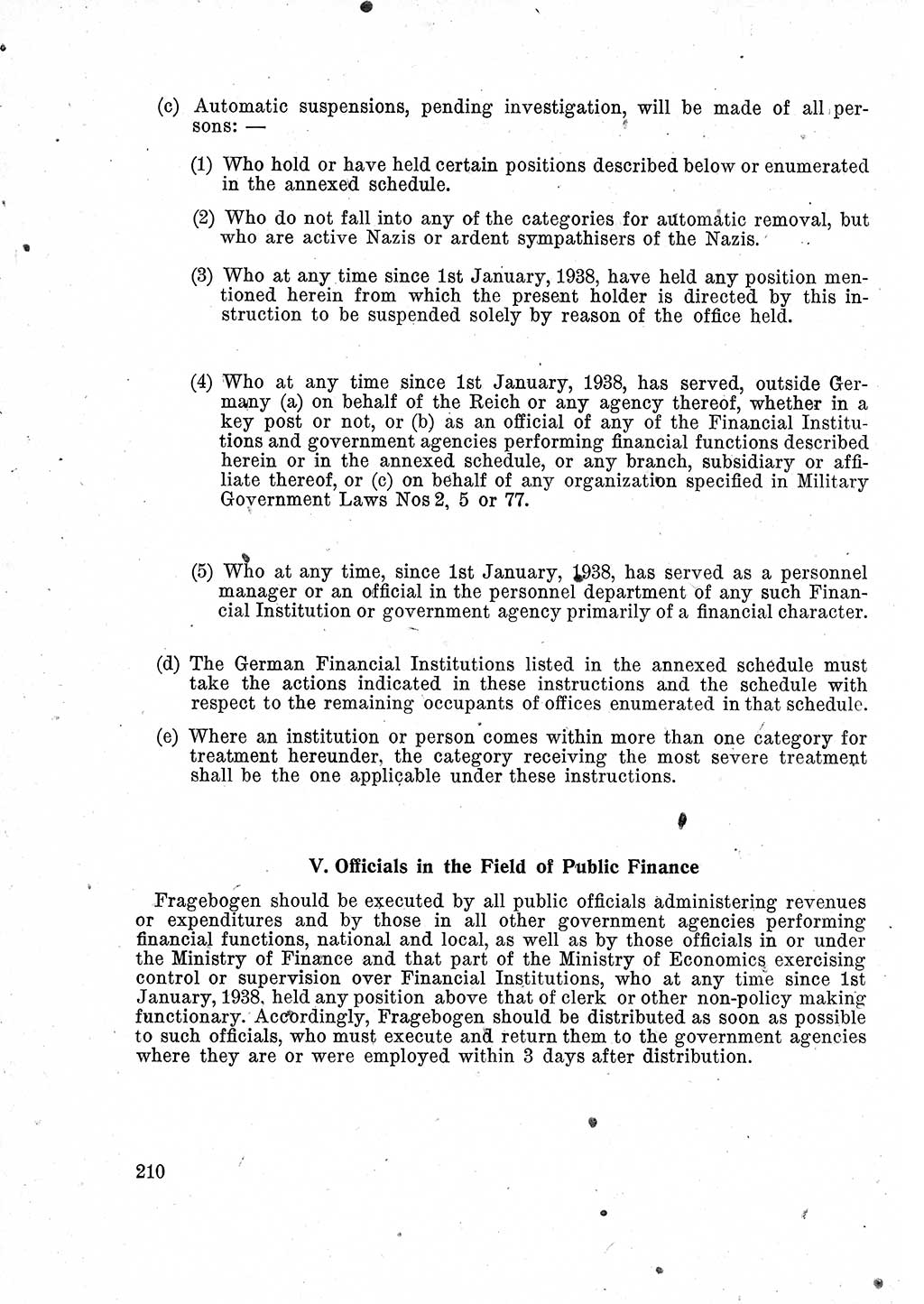 Das Recht der Besatzungsmacht (Deutschland), Proklamationen, Deklerationen, Verordnungen, Gesetze und Bekanntmachungen 1947, Seite 210 (R. Bes. Dtl. 1947, S. 210)