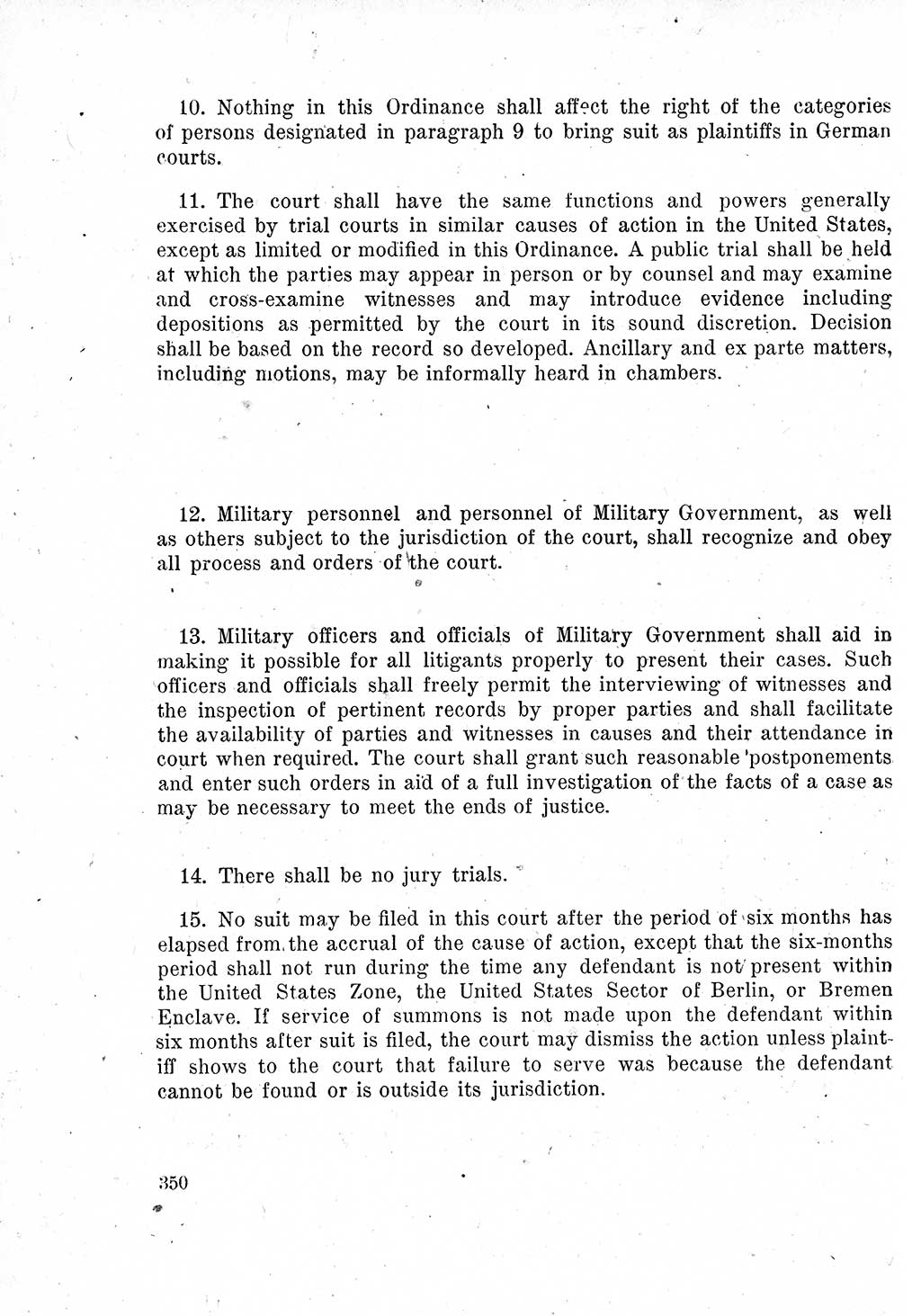 Das Recht der Besatzungsmacht (Deutschland), Proklamationen, Deklerationen, Verordnungen, Gesetze und Bekanntmachungen 1947, Seite 350 (R. Bes. Dtl. 1947, S. 350)