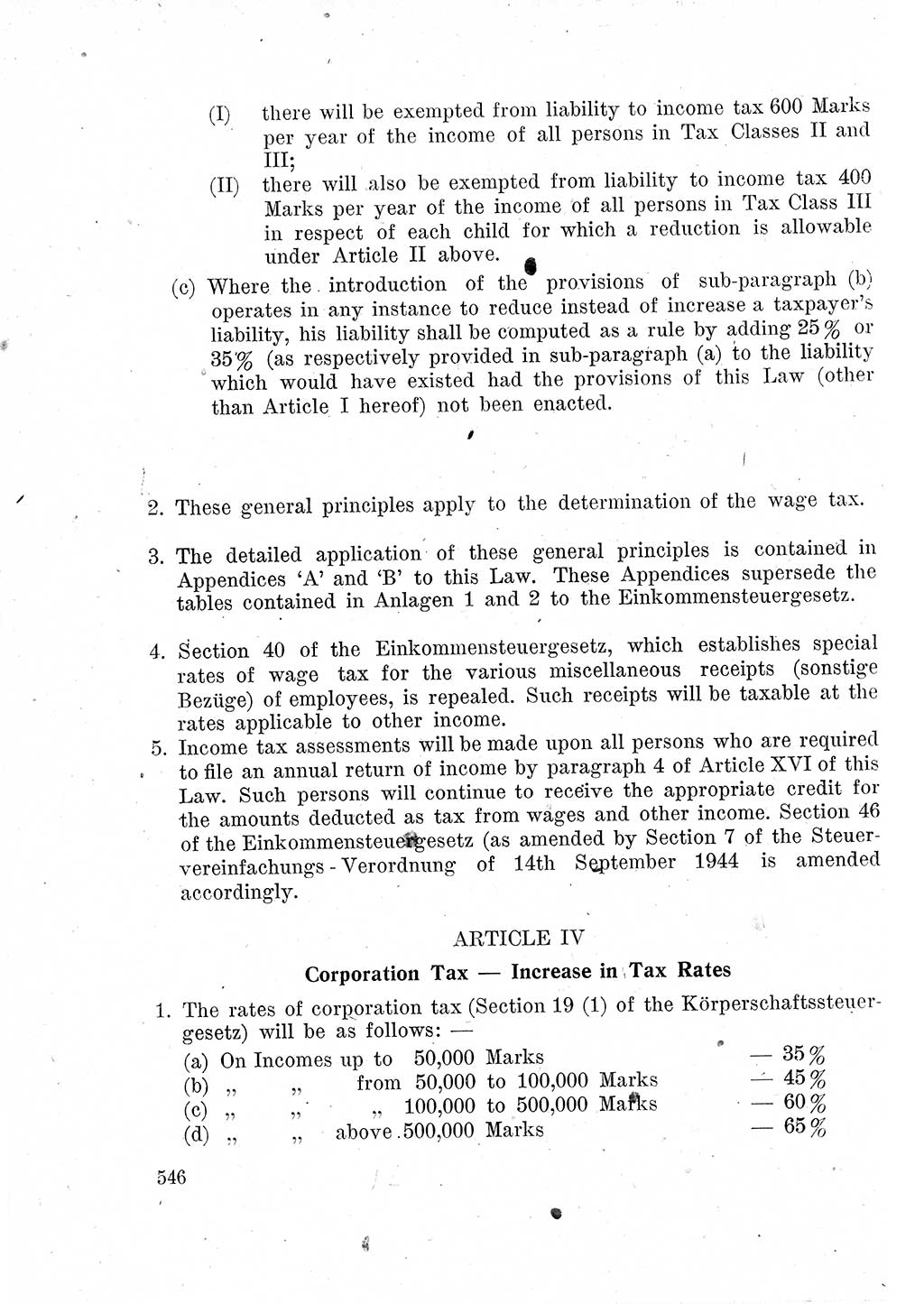 Das Recht der Besatzungsmacht (Deutschland), Proklamationen, Deklerationen, Verordnungen, Gesetze und Bekanntmachungen 1947, Seite 546 (R. Bes. Dtl. 1947, S. 546)