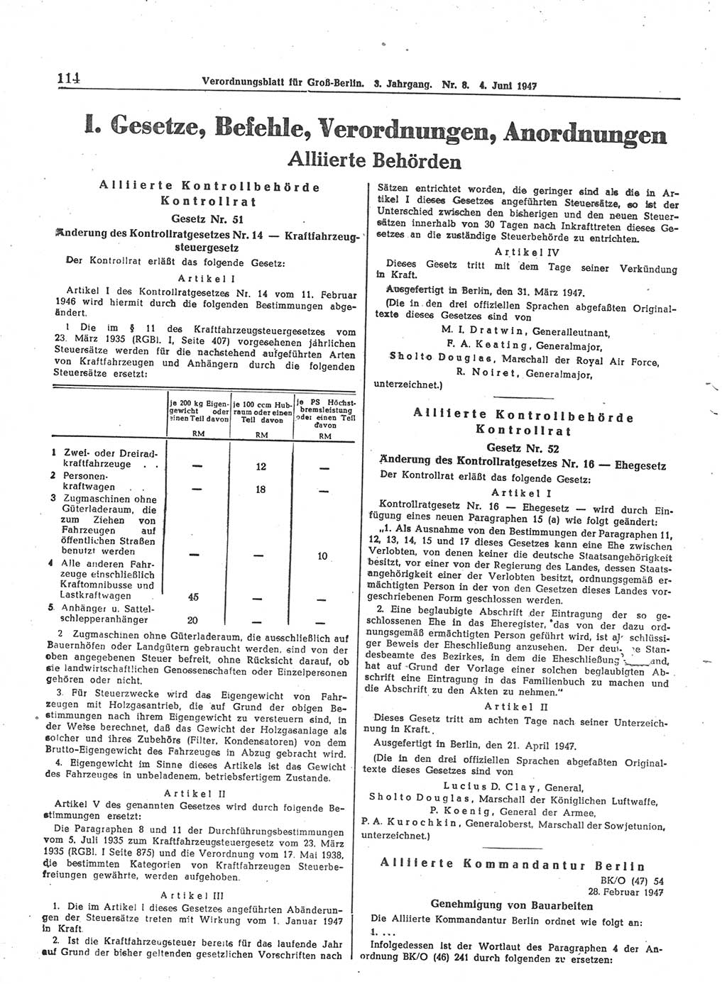 Verordnungsblatt (VOBl.) für Groß-Berlin 1947, Seite 114 (VOBl. Bln. 1947, S. 114)