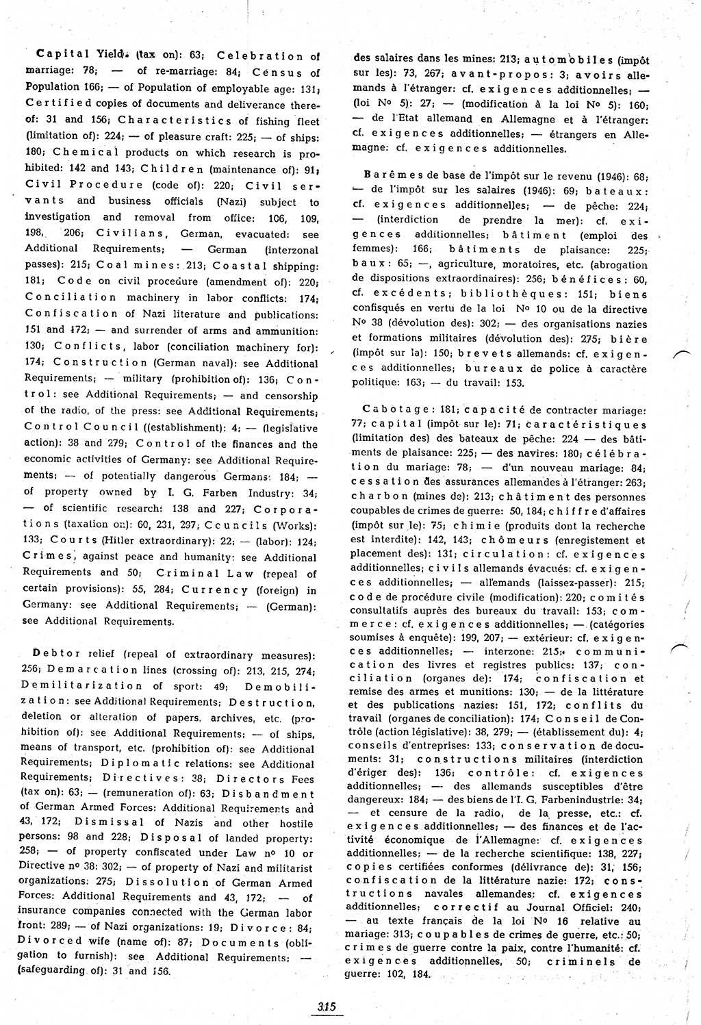 Amtsblatt des Kontrollrats (ABlKR) in Deutschland 1948, Seite 315/1 (ABlKR Dtl. 1948, S. 315/1)
