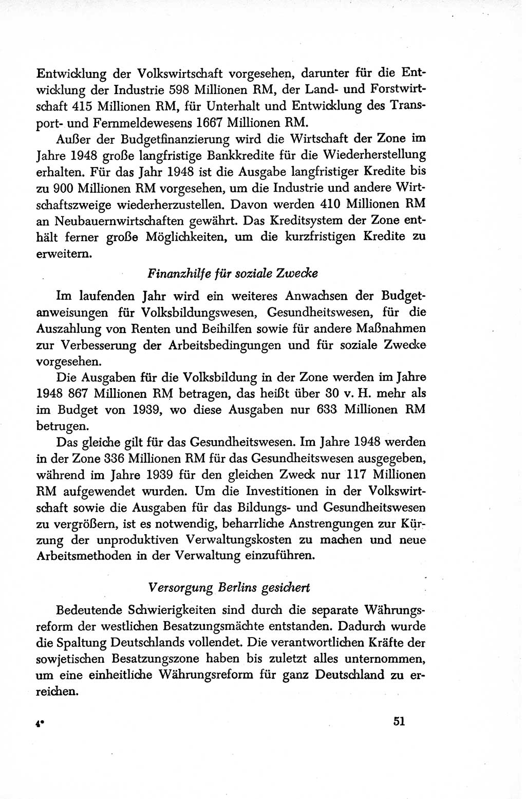 Dokumente der Sozialistischen Einheitspartei Deutschlands (SED) [Sowjetische Besatzungszone (SBZ) Deutschlands/Deutsche Demokratische Republik (DDR)] 1948-1950, Seite 51 (Dok. SED SBZ Dtl. DDR 1948-1950, S. 51)