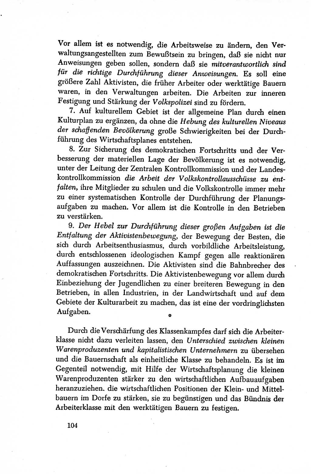 Dokumente der Sozialistischen Einheitspartei Deutschlands (SED) [Sowjetische Besatzungszone (SBZ) Deutschlands/Deutsche Demokratische Republik (DDR)] 1948-1950, Seite 104 (Dok. SED SBZ Dtl. DDR 1948-1950, S. 104)