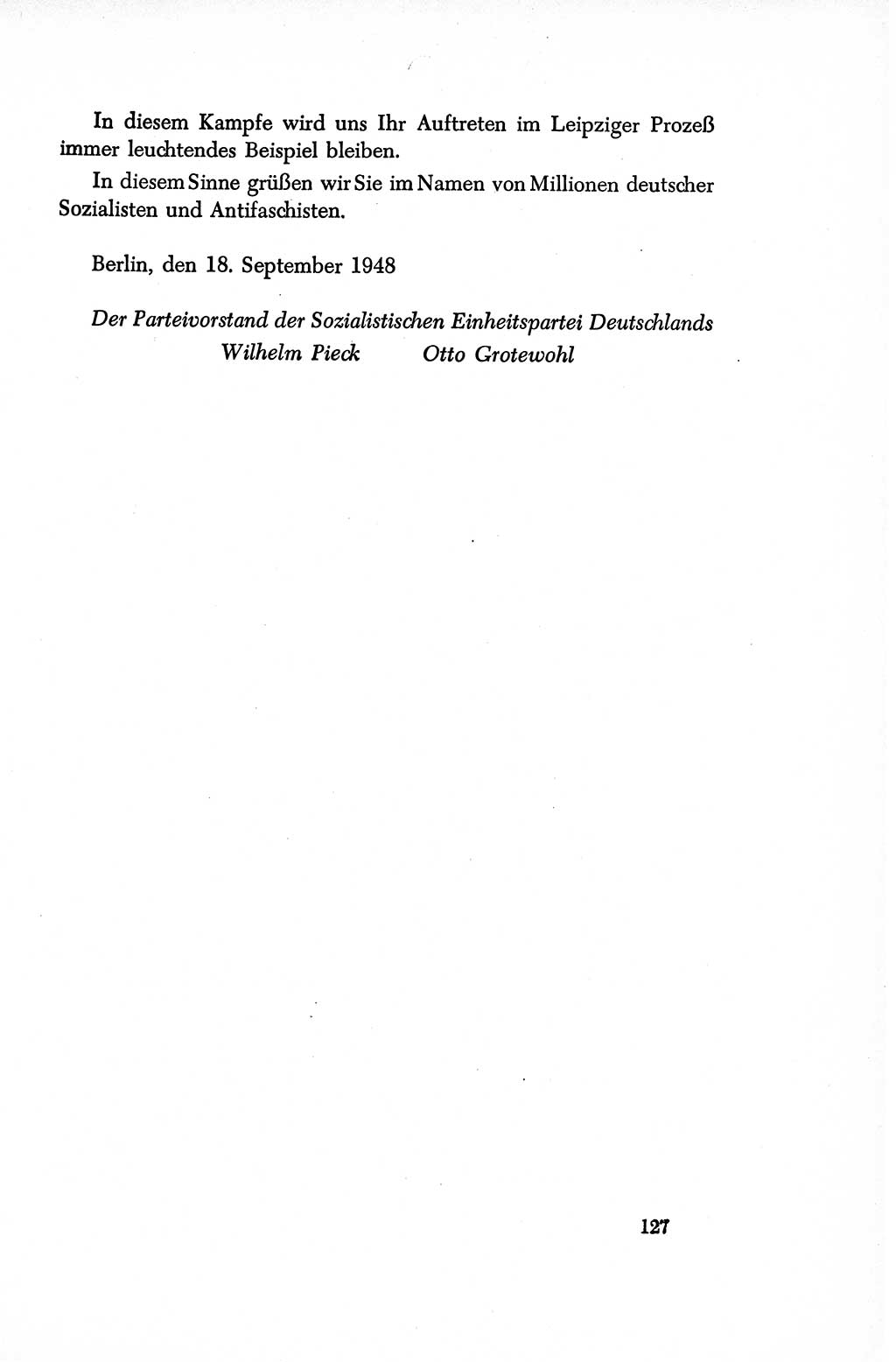 Dokumente der Sozialistischen Einheitspartei Deutschlands (SED) [Sowjetische Besatzungszone (SBZ) Deutschlands/Deutsche Demokratische Republik (DDR)] 1948-1950, Seite 127 (Dok. SED SBZ Dtl. DDR 1948-1950, S. 127)