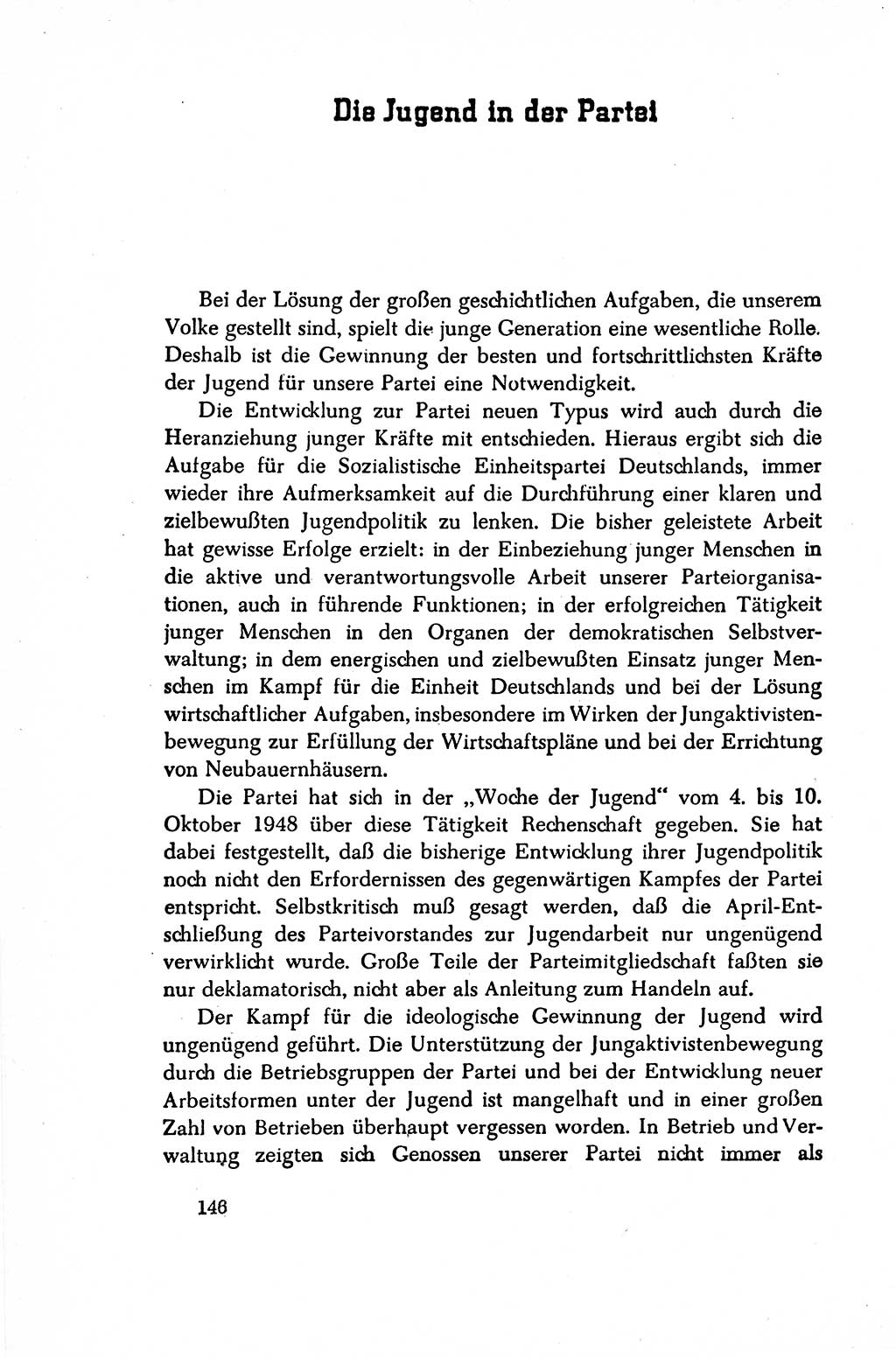 Dokumente der Sozialistischen Einheitspartei Deutschlands (SED) [Sowjetische Besatzungszone (SBZ) Deutschlands/Deutsche Demokratische Republik (DDR)] 1948-1950, Seite 146 (Dok. SED SBZ Dtl. DDR 1948-1950, S. 146)