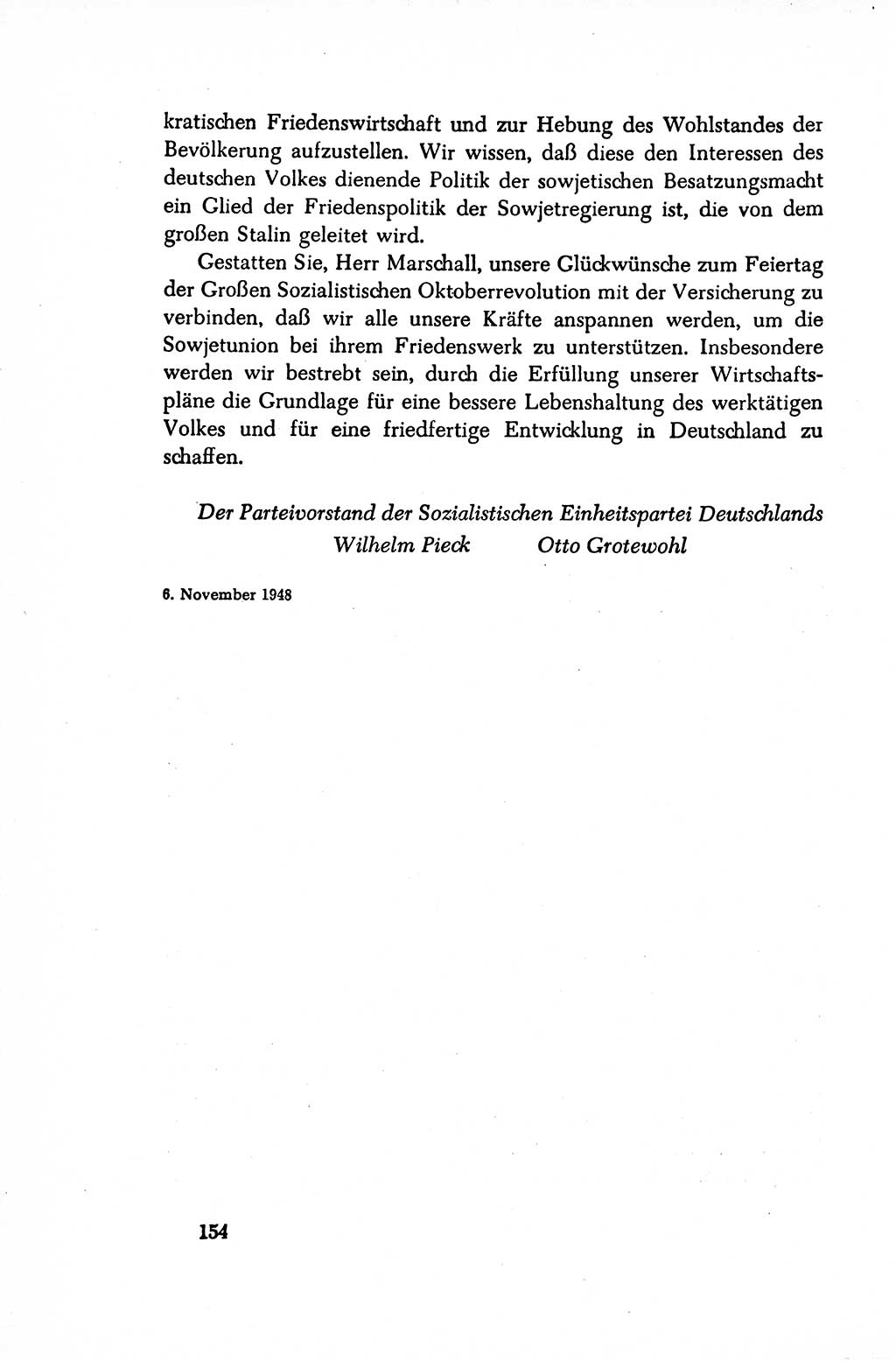 Dokumente der Sozialistischen Einheitspartei Deutschlands (SED) [Sowjetische Besatzungszone (SBZ) Deutschlands/Deutsche Demokratische Republik (DDR)] 1948-1950, Seite 154 (Dok. SED SBZ Dtl. DDR 1948-1950, S. 154)