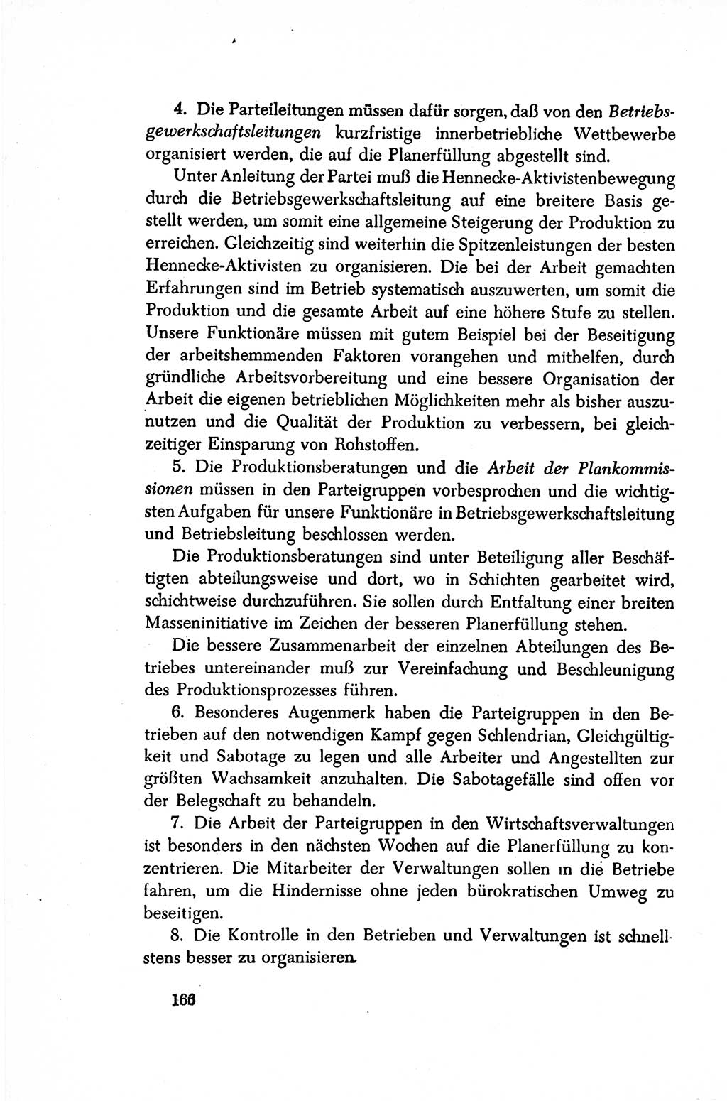 Dokumente der Sozialistischen Einheitspartei Deutschlands (SED) [Sowjetische Besatzungszone (SBZ) Deutschlands/Deutsche Demokratische Republik (DDR)] 1948-1950, Seite 166 (Dok. SED SBZ Dtl. DDR 1948-1950, S. 166)