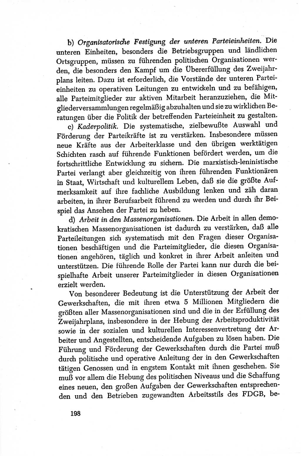 Dokumente der Sozialistischen Einheitspartei Deutschlands (SED) [Sowjetische Besatzungszone (SBZ) Deutschlands/Deutsche Demokratische Republik (DDR)] 1948-1950, Seite 198 (Dok. SED SBZ Dtl. DDR 1948-1950, S. 198)