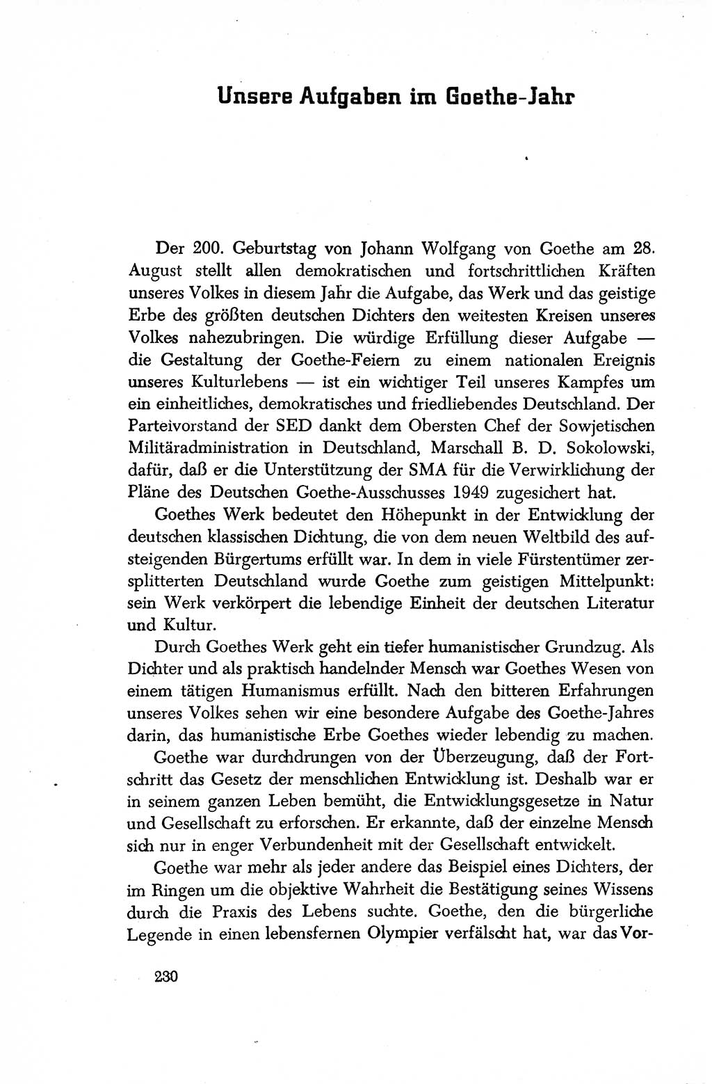 Dokumente der Sozialistischen Einheitspartei Deutschlands (SED) [Sowjetische Besatzungszone (SBZ) Deutschlands/Deutsche Demokratische Republik (DDR)] 1948-1950, Seite 230 (Dok. SED SBZ Dtl. DDR 1948-1950, S. 230)