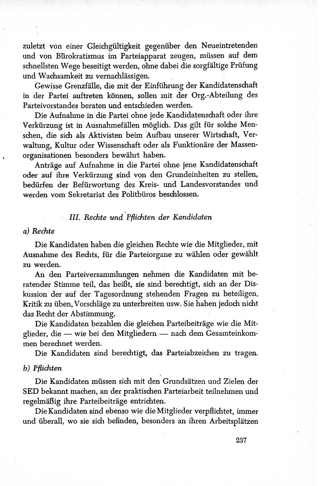 Dokumente der Sozialistischen Einheitspartei Deutschlands (SED) [Sowjetische Besatzungszone (SBZ) Deutschlands/Deutsche Demokratische Republik (DDR)] 1948-1950, Seite 237 (Dok. SED SBZ Dtl. DDR 1948-1950, S. 237)