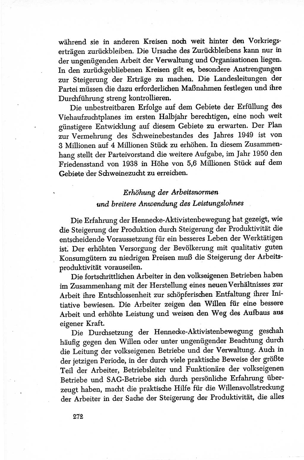 Dokumente der Sozialistischen Einheitspartei Deutschlands (SED) [Sowjetische Besatzungszone (SBZ) Deutschlands/Deutsche Demokratische Republik (DDR)] 1948-1950, Seite 272 (Dok. SED SBZ Dtl. DDR 1948-1950, S. 272)
