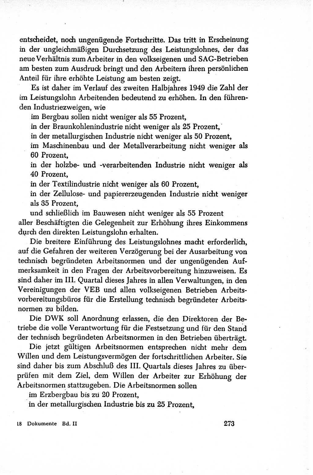 Dokumente der Sozialistischen Einheitspartei Deutschlands (SED) [Sowjetische Besatzungszone (SBZ) Deutschlands/Deutsche Demokratische Republik (DDR)] 1948-1950, Seite 273 (Dok. SED SBZ Dtl. DDR 1948-1950, S. 273)