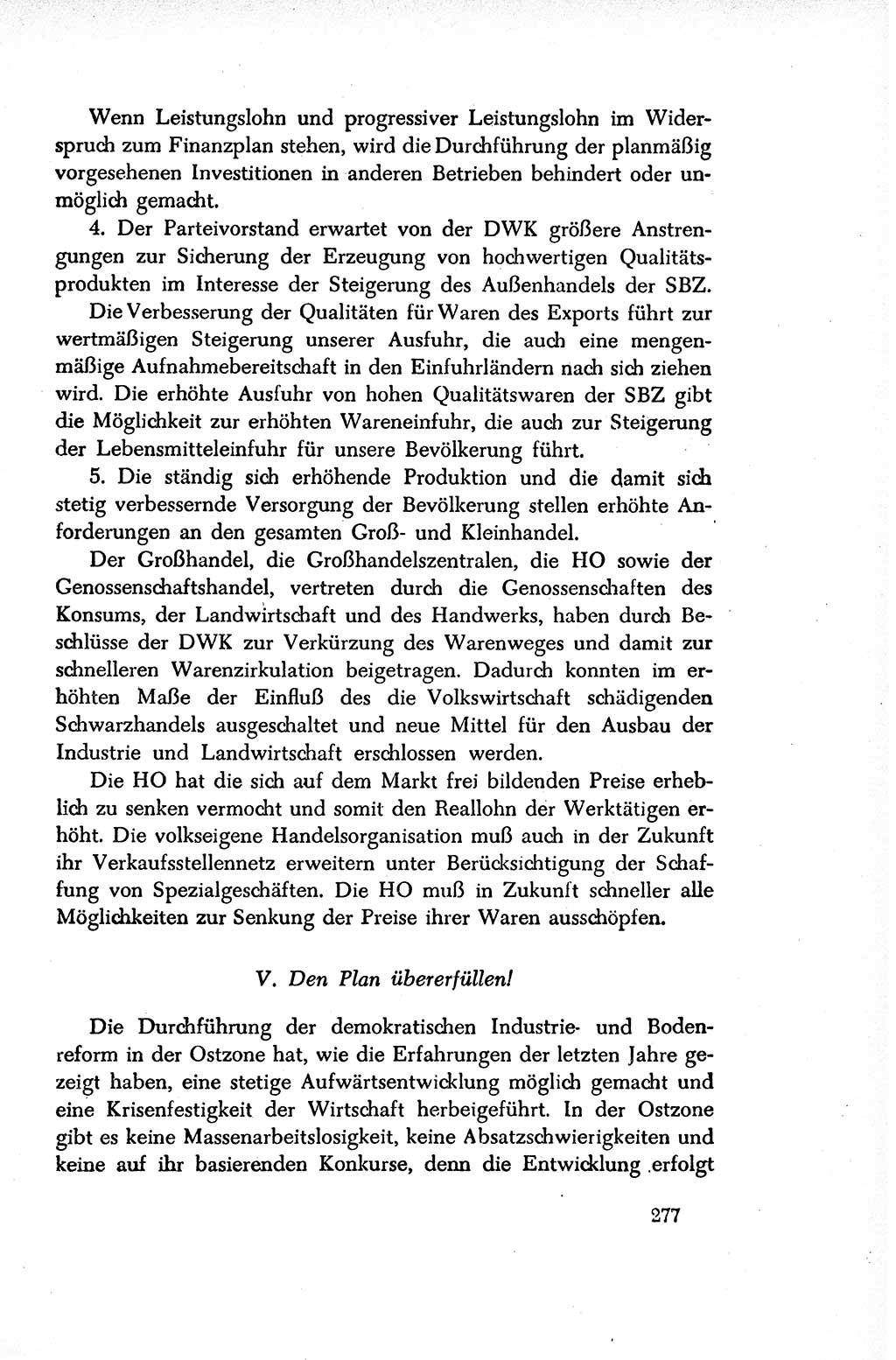 Dokumente der Sozialistischen Einheitspartei Deutschlands (SED) [Sowjetische Besatzungszone (SBZ) Deutschlands/Deutsche Demokratische Republik (DDR)] 1948-1950, Seite 277 (Dok. SED SBZ Dtl. DDR 1948-1950, S. 277)