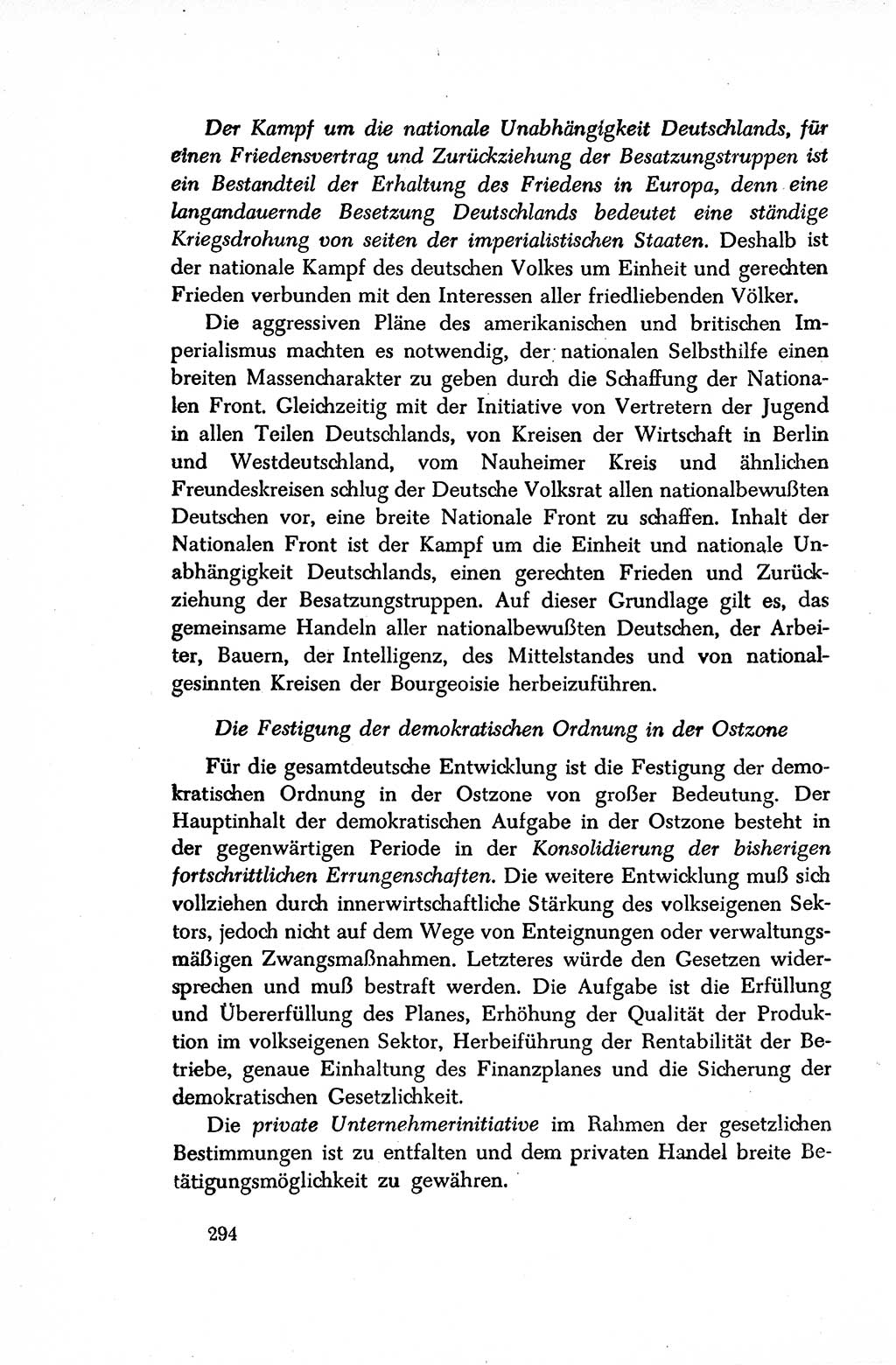 Dokumente der Sozialistischen Einheitspartei Deutschlands (SED) [Sowjetische Besatzungszone (SBZ) Deutschlands/Deutsche Demokratische Republik (DDR)] 1948-1950, Seite 294 (Dok. SED SBZ Dtl. DDR 1948-1950, S. 294)