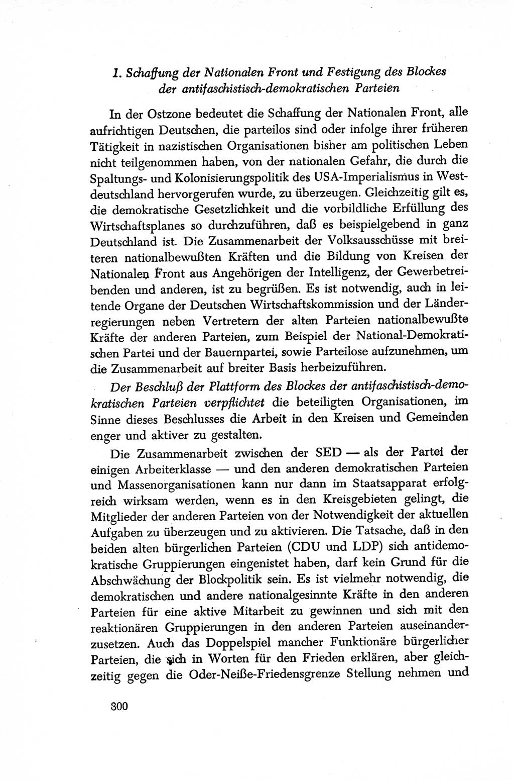 Dokumente der Sozialistischen Einheitspartei Deutschlands (SED) [Sowjetische Besatzungszone (SBZ) Deutschlands/Deutsche Demokratische Republik (DDR)] 1948-1950, Seite 300 (Dok. SED SBZ Dtl. DDR 1948-1950, S. 300)