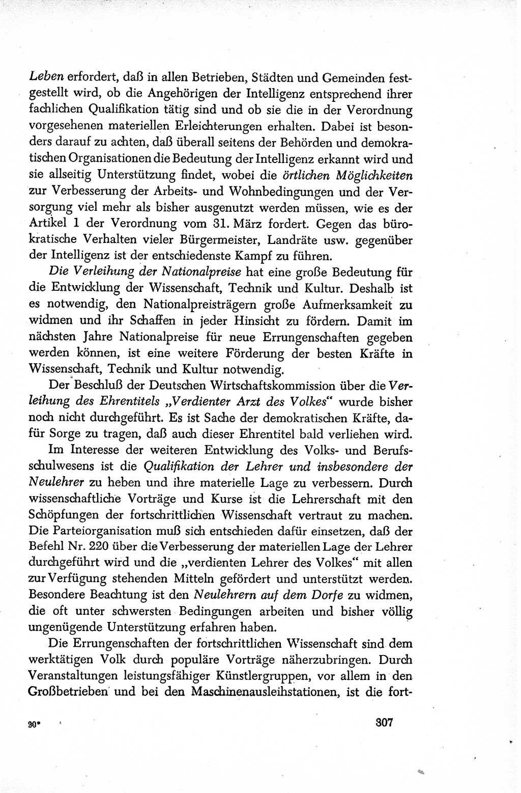 Dokumente der Sozialistischen Einheitspartei Deutschlands (SED) [Sowjetische Besatzungszone (SBZ) Deutschlands/Deutsche Demokratische Republik (DDR)] 1948-1950, Seite 307 (Dok. SED SBZ Dtl. DDR 1948-1950, S. 307)