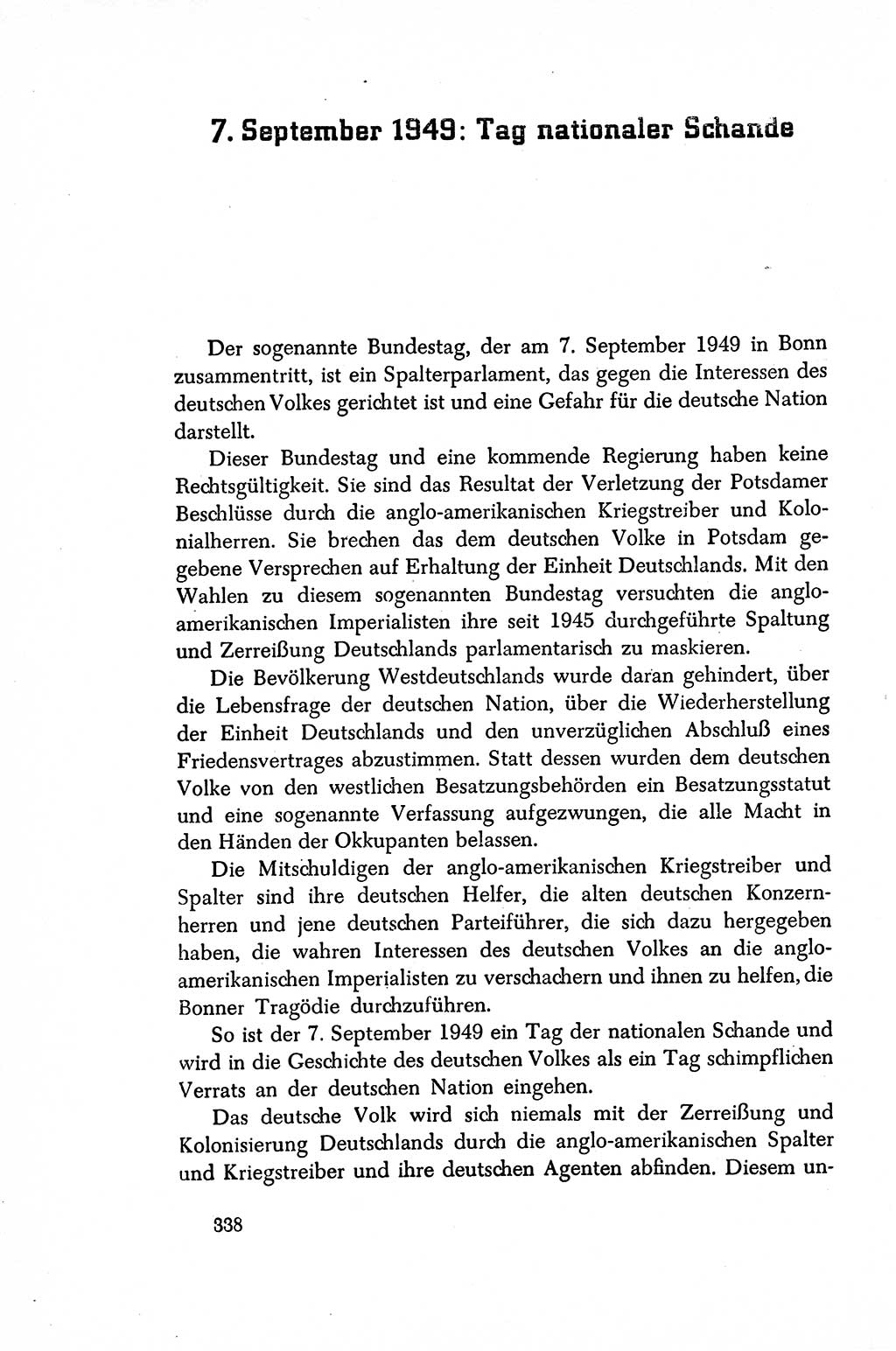 Dokumente der Sozialistischen Einheitspartei Deutschlands (SED) [Sowjetische Besatzungszone (SBZ) Deutschlands/Deutsche Demokratische Republik (DDR)] 1948-1950, Seite 338 (Dok. SED SBZ Dtl. DDR 1948-1950, S. 338)