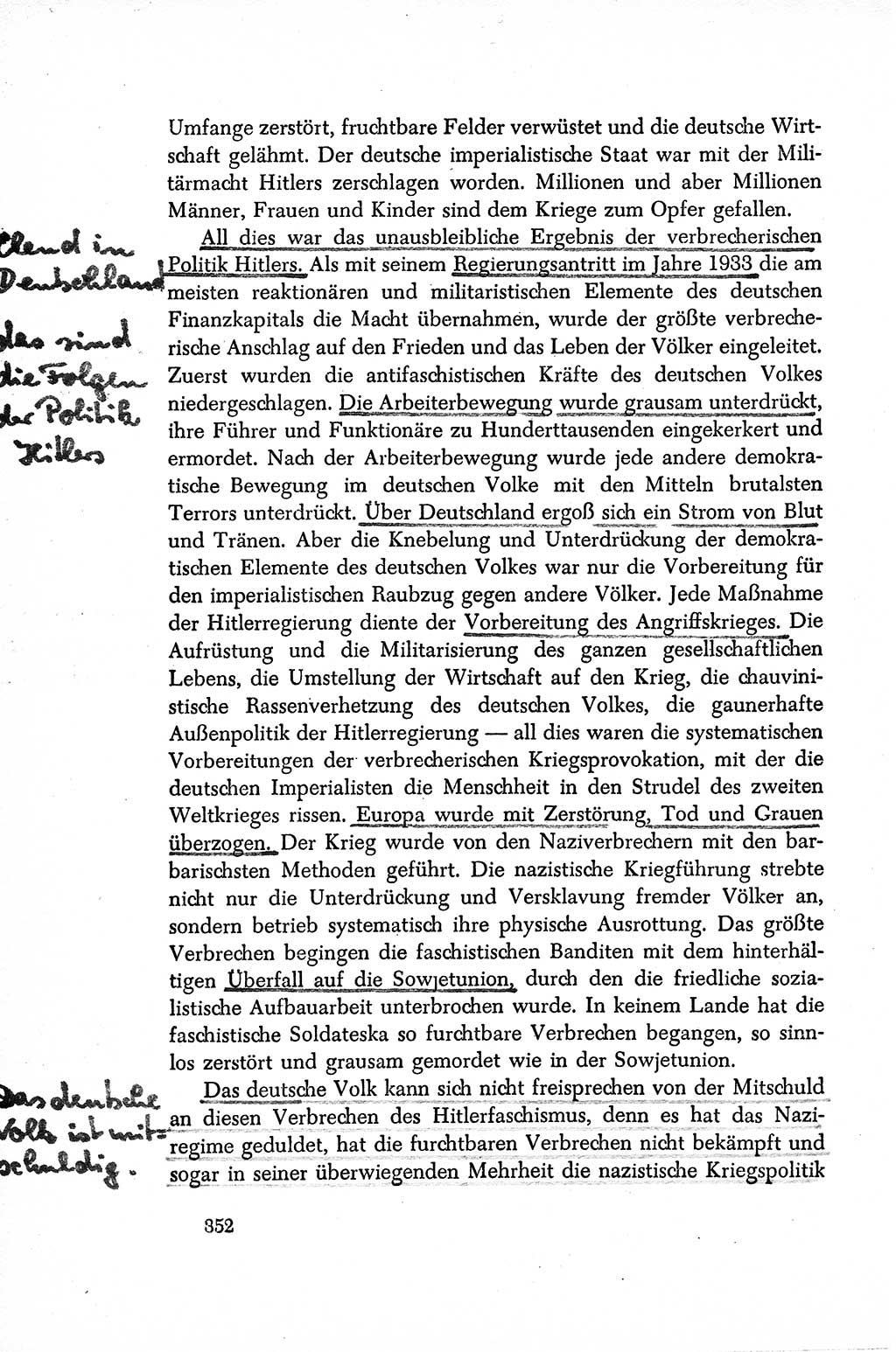 Dokumente der Sozialistischen Einheitspartei Deutschlands (SED) [Sowjetische Besatzungszone (SBZ) Deutschlands/Deutsche Demokratische Republik (DDR)] 1948-1950, Seite 352 (Dok. SED SBZ Dtl. DDR 1948-1950, S. 352)