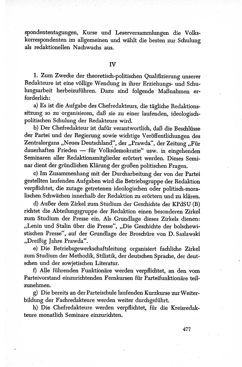 Dokumente der Sozialistischen Einheitspartei Deutschlands (SED) [Sowjetische Besatzungszone (SBZ) Deutschlands/Deutsche Demokratische Republik (DDR)] 1948-1950, Seite 477 (Dok. SED SBZ Dtl. DDR 1948-1950, S. 477)