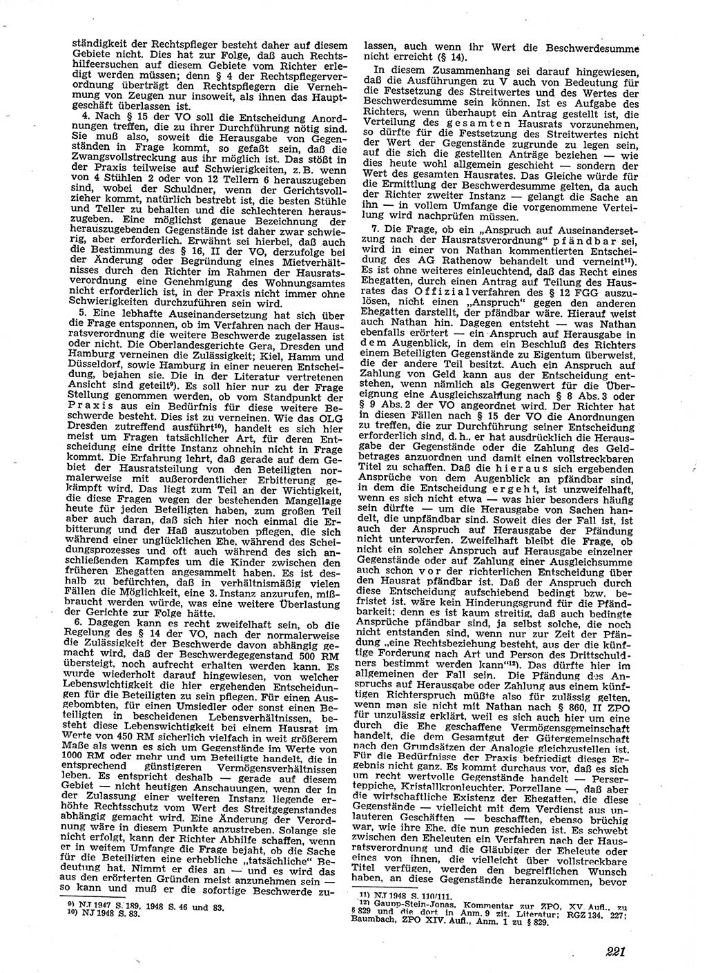 Neue Justiz (NJ), Zeitschrift für Recht und Rechtswissenschaft [Sowjetische Besatzungszone (SBZ) Deutschland], 2. Jahrgang 1948, Seite 221 (NJ SBZ Dtl. 1948, S. 221)