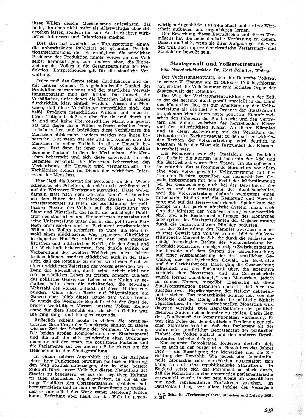 Neue Justiz (NJ), Zeitschrift für Recht und Rechtswissenschaft [Sowjetische Besatzungszone (SBZ) Deutschland], 2. Jahrgang 1948, Seite 249 (NJ SBZ Dtl. 1948, S. 249)