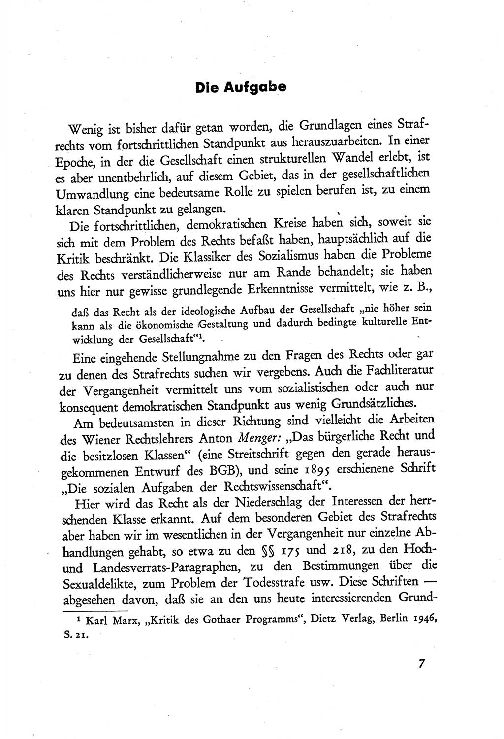 Probleme eines demokratischen Strafrechts [Sowjetische Besatzungszone (SBZ) Deutschlands] 1949, Seite 7 (Probl. Strafr. SBZ Dtl. 1949, S. 7)