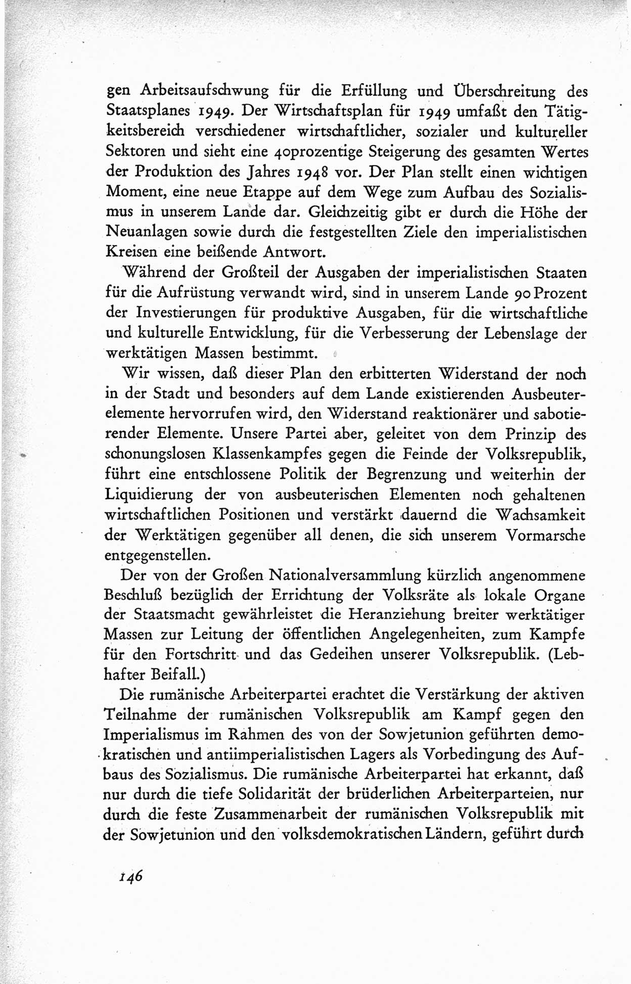 Protokoll der ersten Parteikonferenz der Sozialistischen Einheitspartei Deutschlands (SED) [Sowjetische Besatzungszone (SBZ) Deutschlands] vom 25. bis 28. Januar 1949 im Hause der Deutschen Wirtschaftskommission zu Berlin, Seite 146 (Prot. 1. PK SED SBZ Dtl. 1949, S. 146)