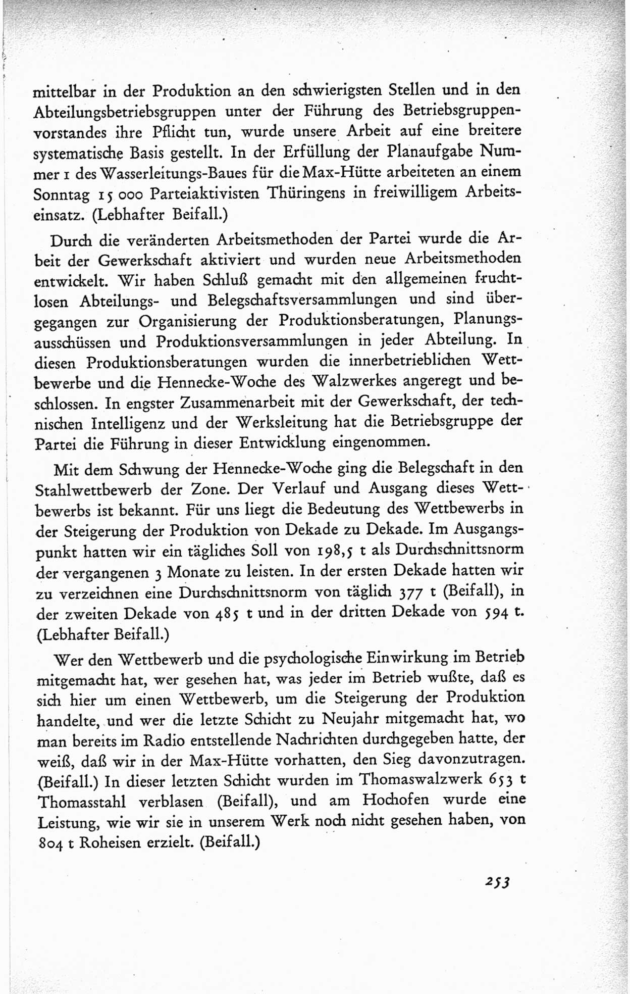 Protokoll der ersten Parteikonferenz der Sozialistischen Einheitspartei Deutschlands (SED) [Sowjetische Besatzungszone (SBZ) Deutschlands] vom 25. bis 28. Januar 1949 im Hause der Deutschen Wirtschaftskommission zu Berlin, Seite 253 (Prot. 1. PK SED SBZ Dtl. 1949, S. 253)