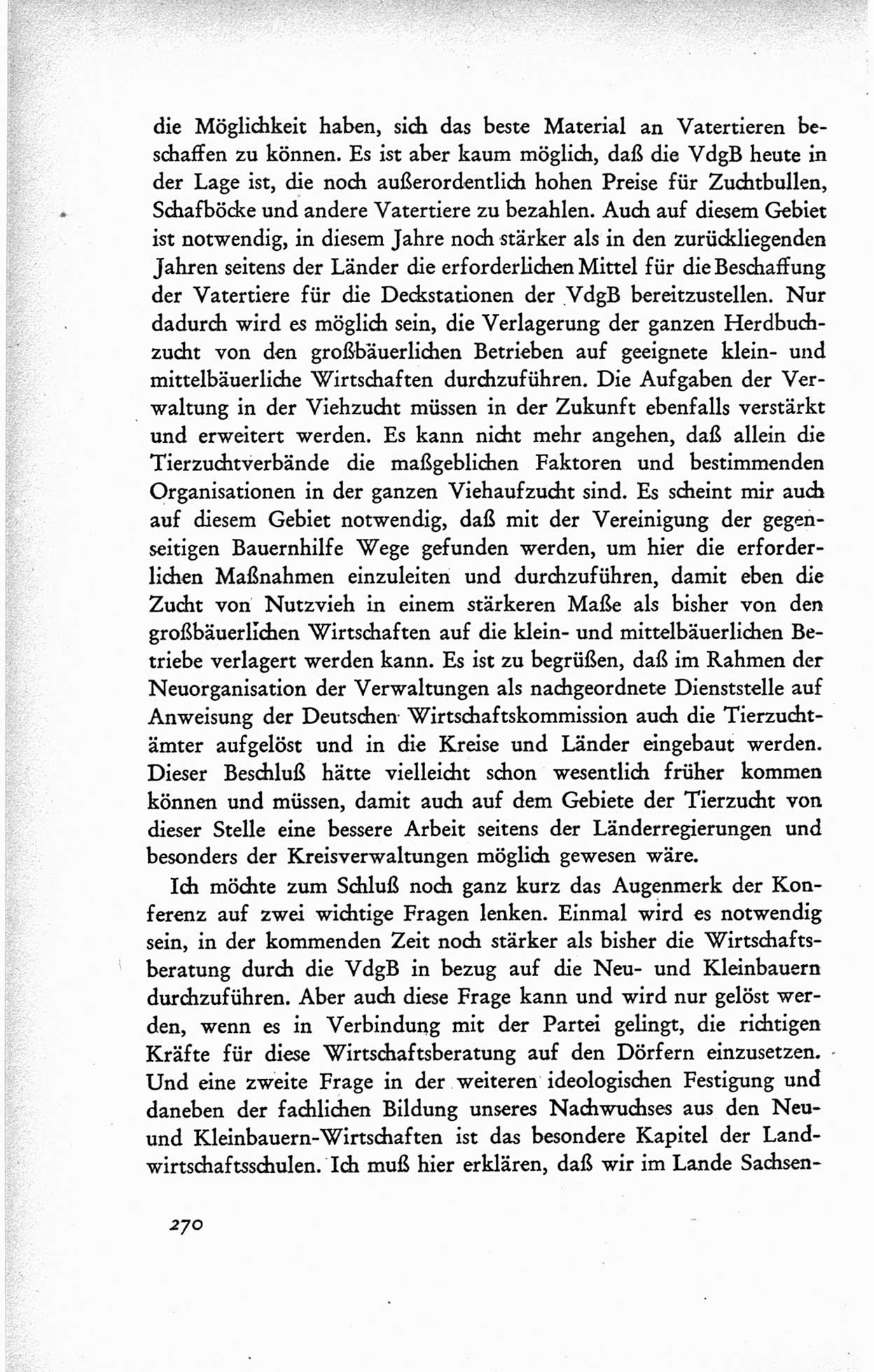 Protokoll der ersten Parteikonferenz der Sozialistischen Einheitspartei Deutschlands (SED) [Sowjetische Besatzungszone (SBZ) Deutschlands] vom 25. bis 28. Januar 1949 im Hause der Deutschen Wirtschaftskommission zu Berlin, Seite 270 (Prot. 1. PK SED SBZ Dtl. 1949, S. 270)